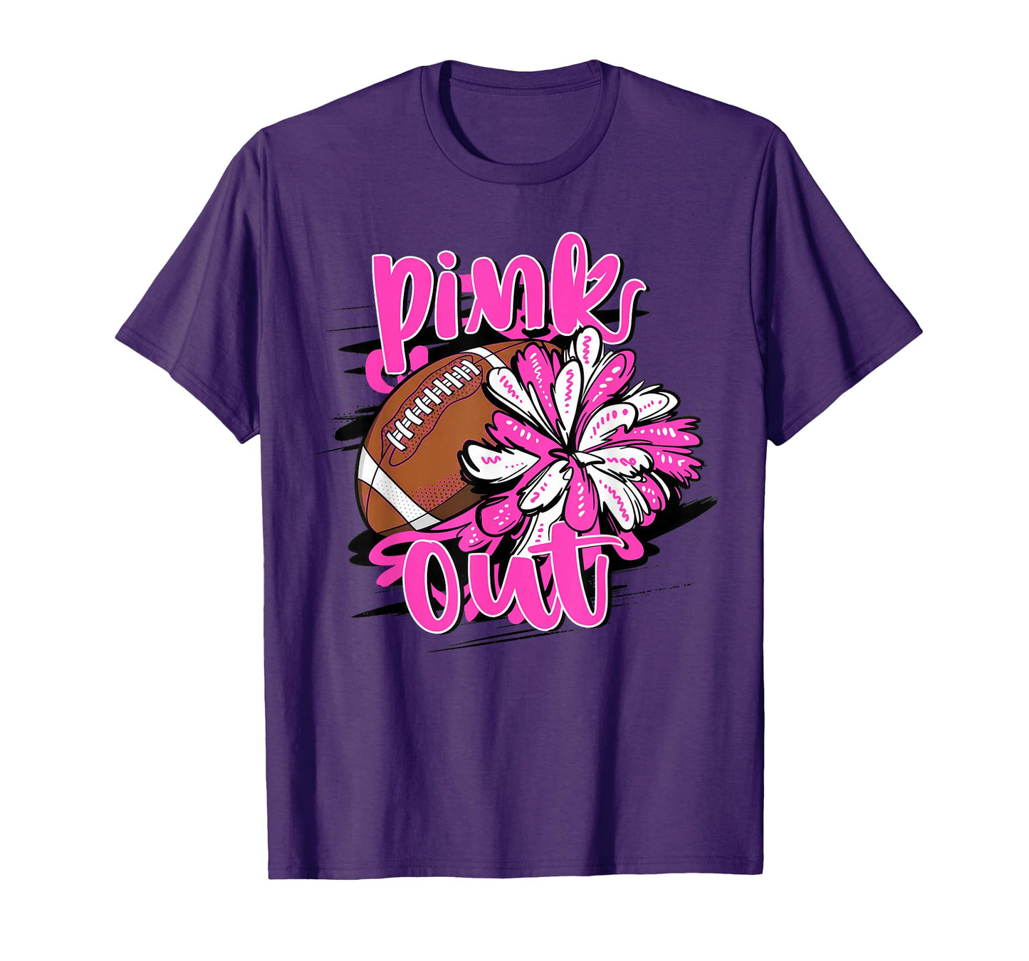 Pink Out Football Breast Cancer Awareness Cheer T-Shirt