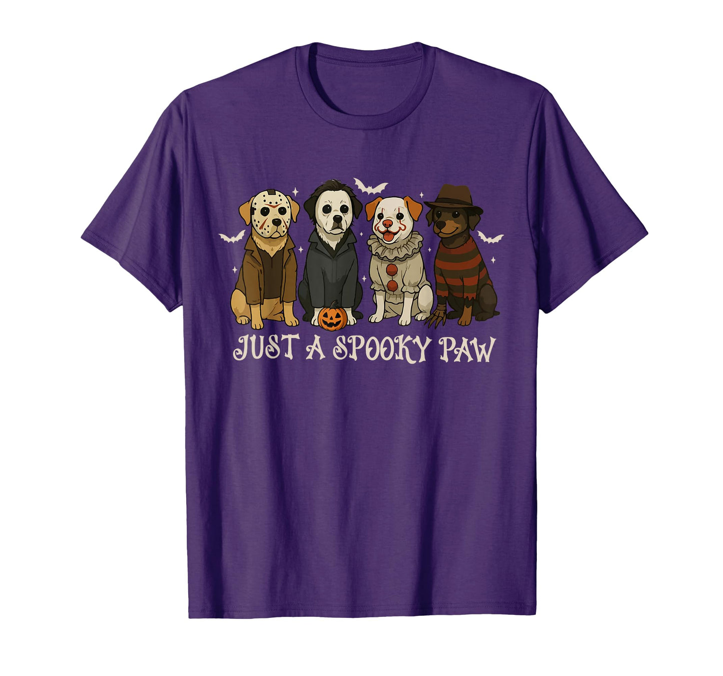 Just a Spooky Paw Funny Dog Halloween Characters T-Shirt
