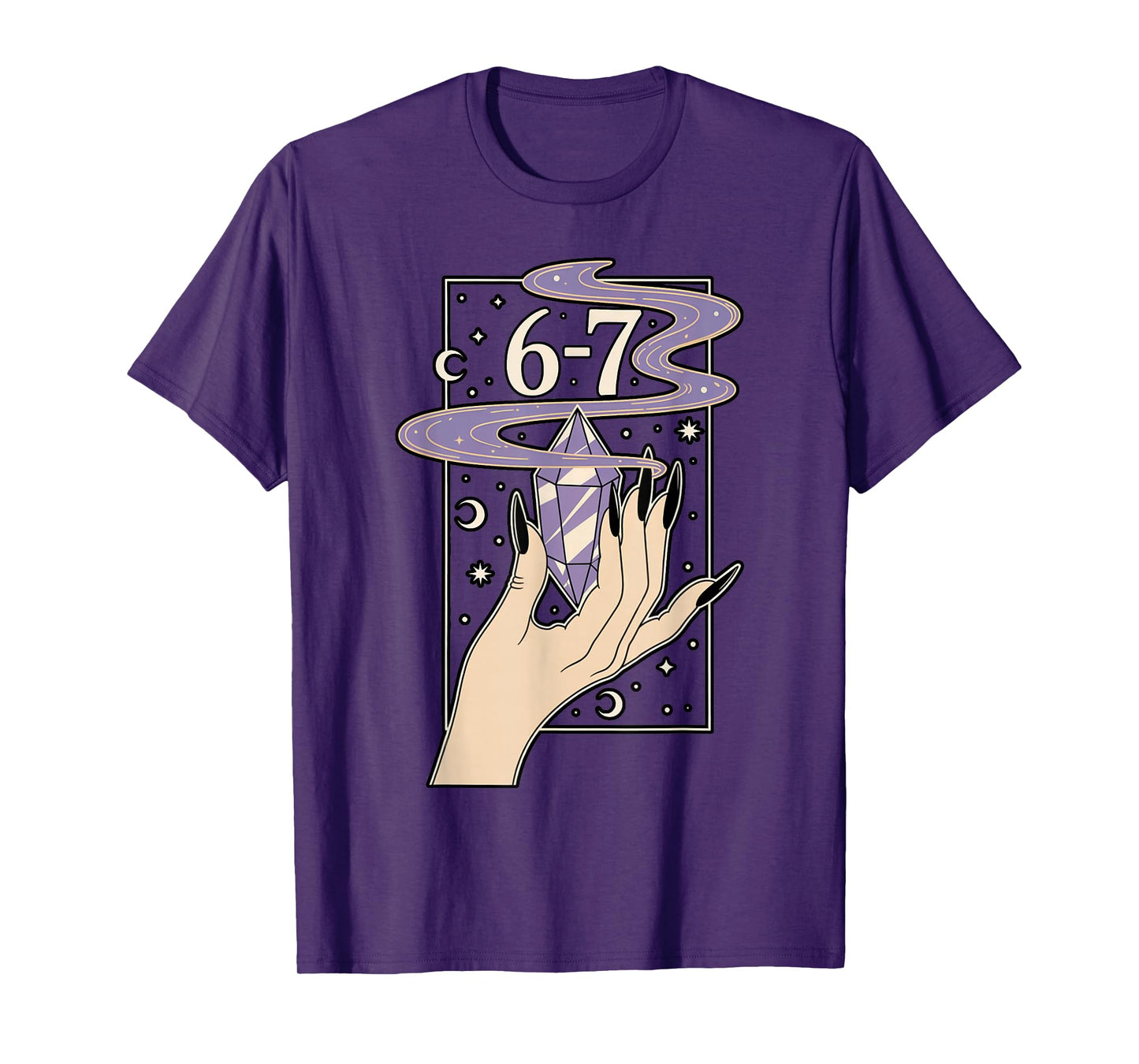 6-7 Meme Witch Hand Crystal Halloween Women Girls T-Shirt