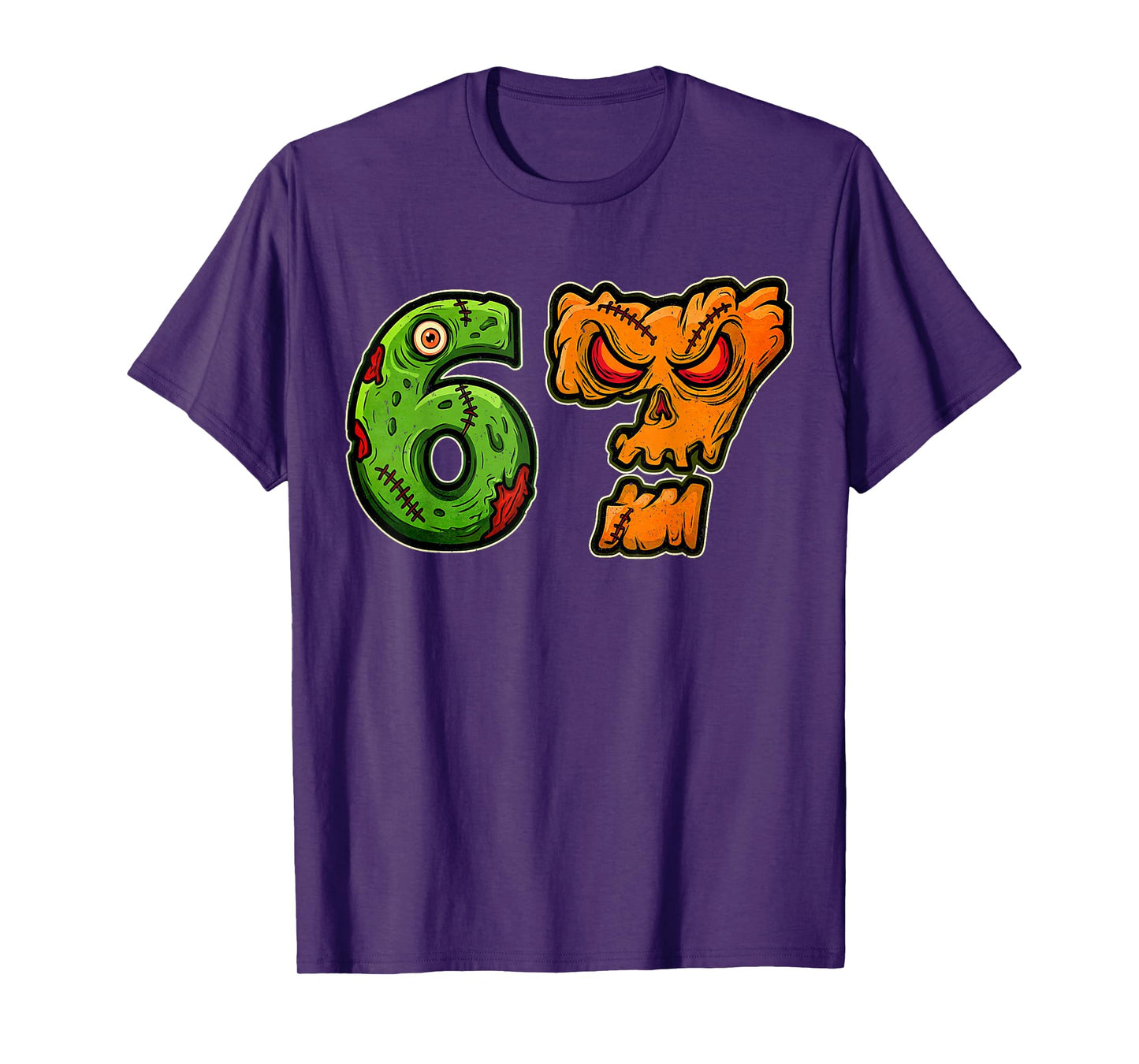 67 Zombie Pumpkin Six Seven Halloween Meme Costume T-Shirt