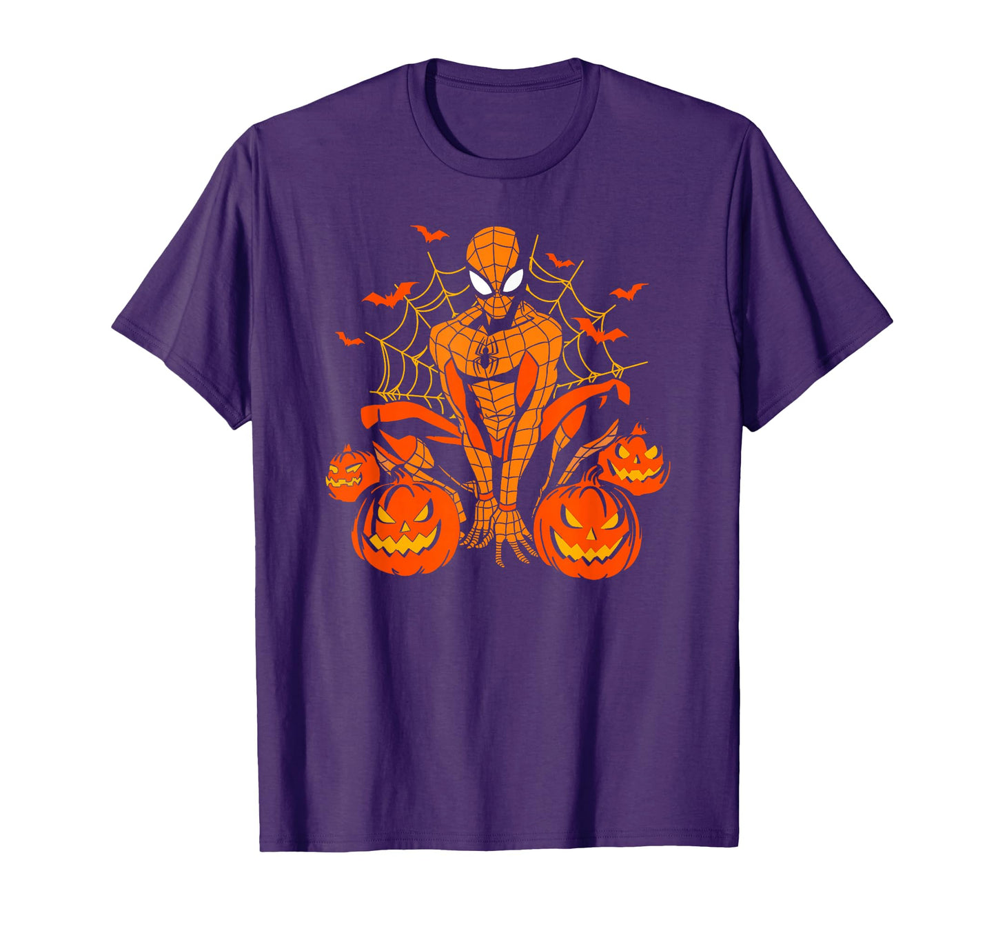 Marvel Spider-Man Halloween Pumpkin Patch Spooky Logo T-Shirt