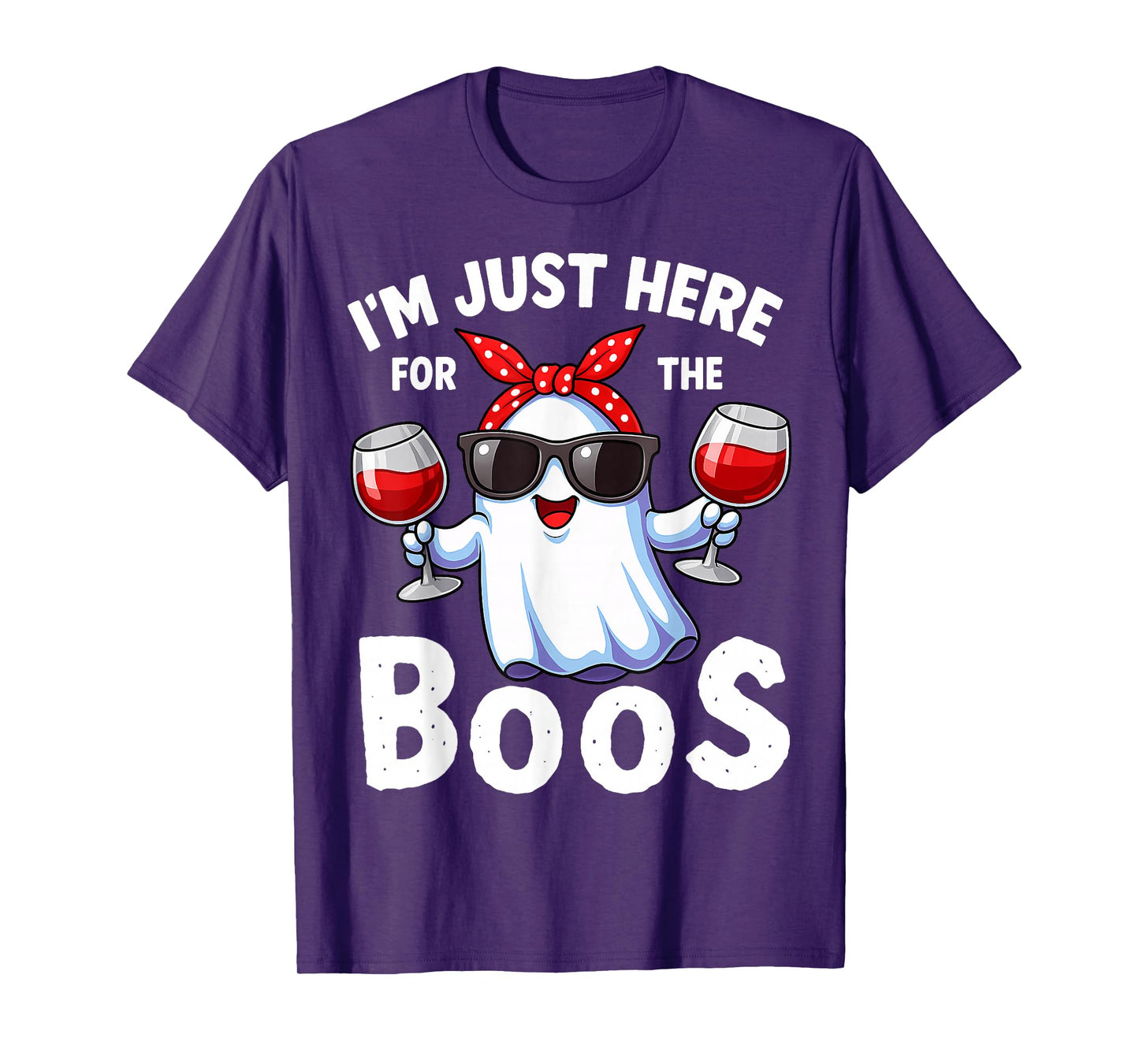 I'm Just Here for The Boos Halloween Women Ghost Vintage T-Shirt