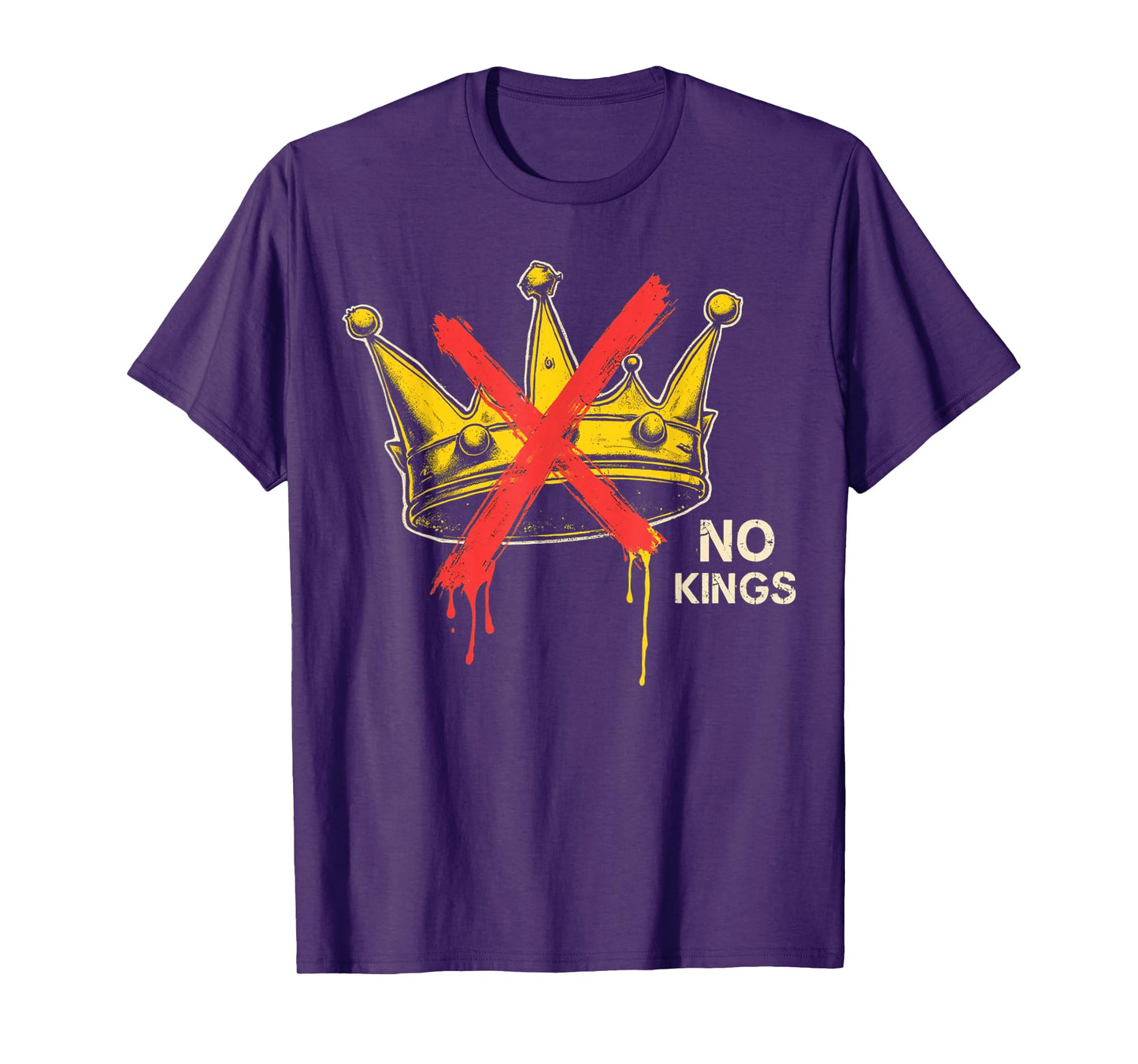 No Kings Protest Sign Defiant Voice Men Women Retro No Kings T-Shirt