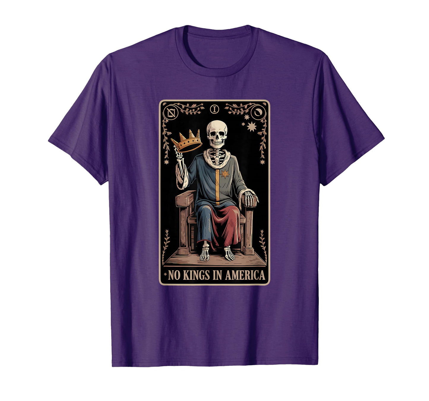 No Kings in America Shirt Protest Democracy Tarot Skeleton T-Shirt