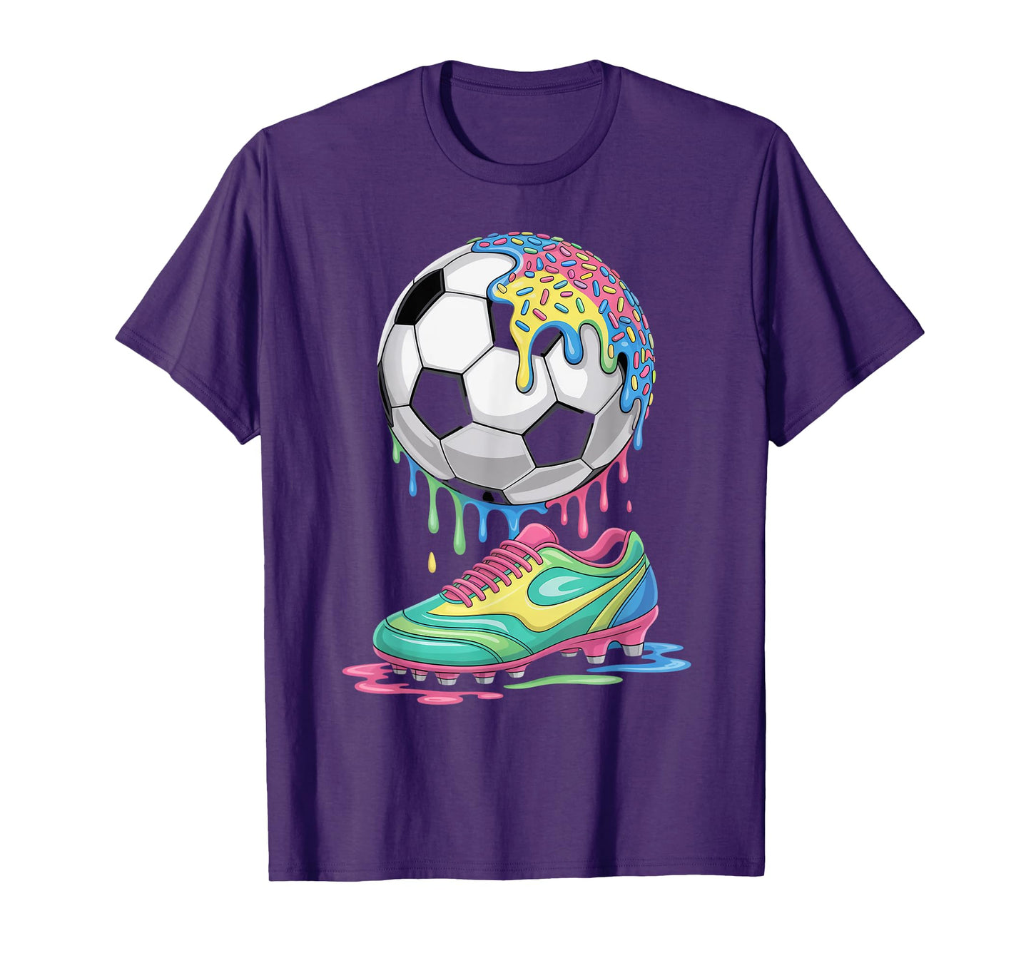 Soccer Ball Drip Ice Cream Drip Men Women Game Soccer Drip T-Shirt