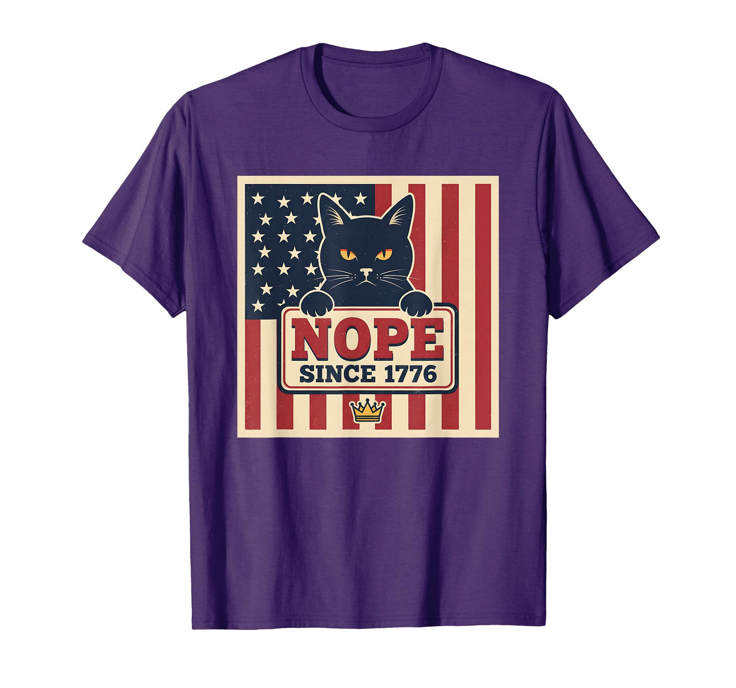 No Kings Nope Since 1776 Democracy Protest Cat Patriotic T-Shirt