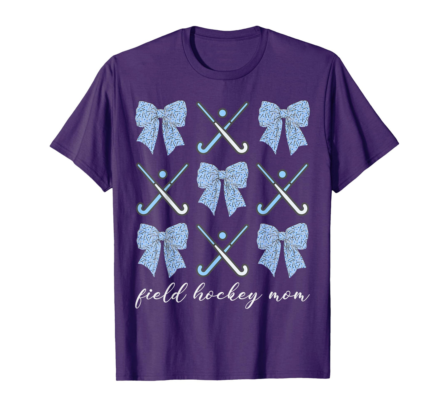 Field Hockey Mom Coquette Bow Cute Hockey Lovers Mothers Day T-Shirt
