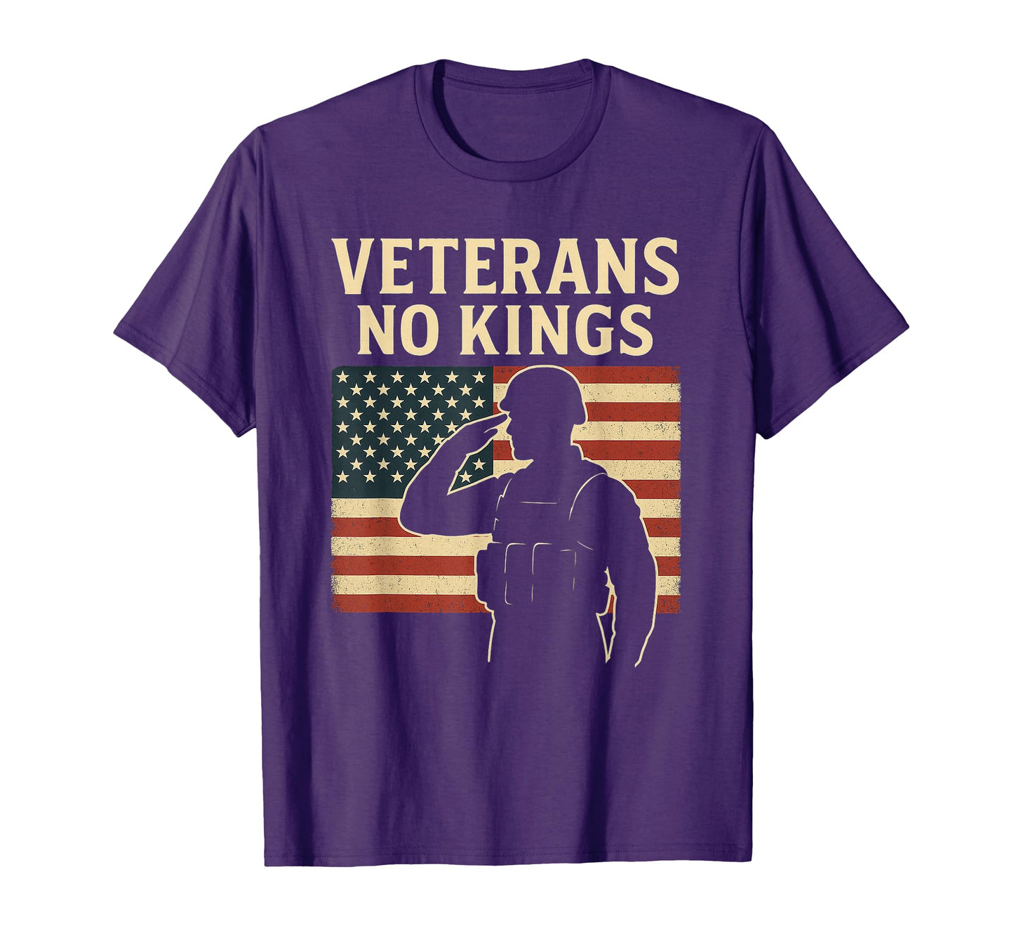 Veterans No Kings Shirt Vintage America Flag Veterans T-Shirt