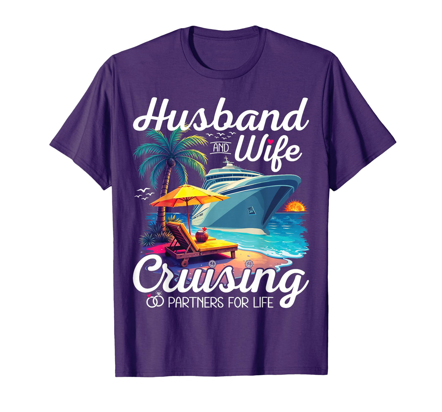Couple Cruise Husband And Wife Cruising Partners For Life T-Shirt