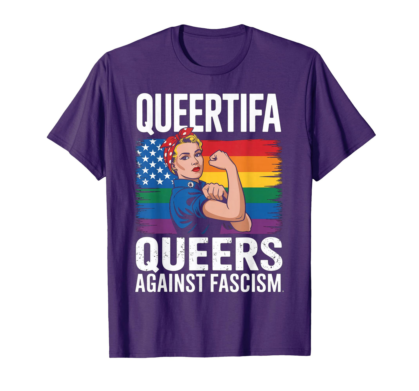 Queertifa Queers Against Fascism Resist No Kings LGBTQ Pride T-Shirt