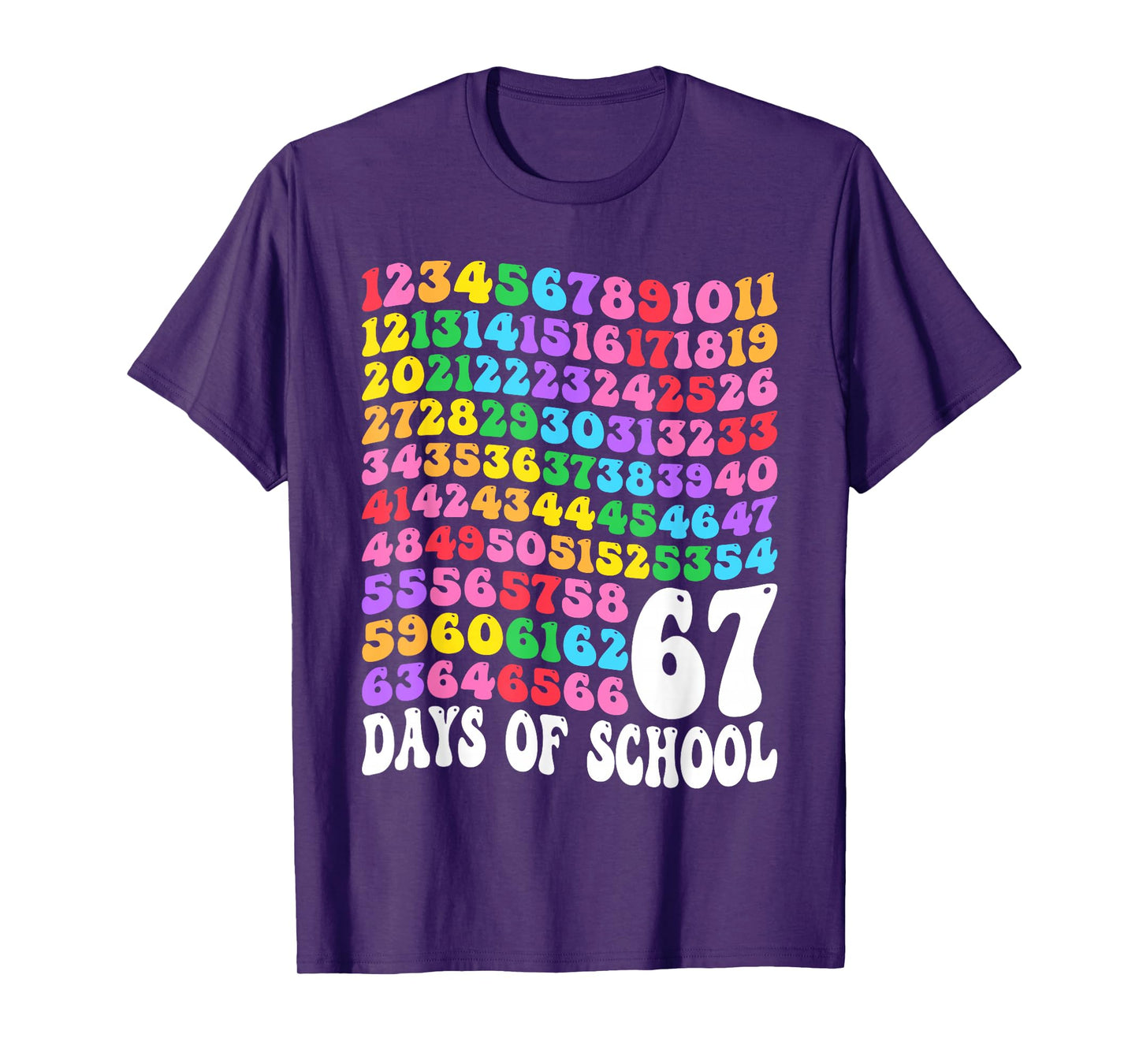 67th Day of School Teacher Kids 67 Math Numbers 100th Days T-Shirt