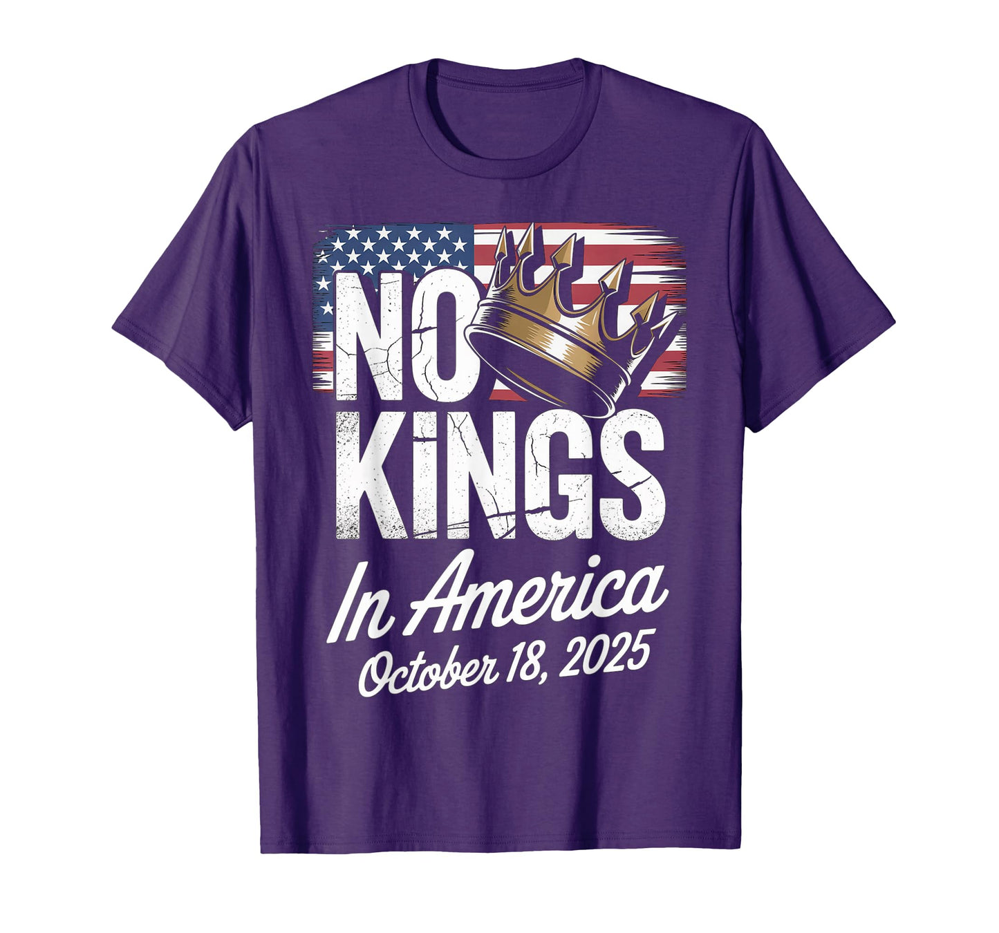 No Kings Protest October 18 2025 American Flag Resist T-Shirt