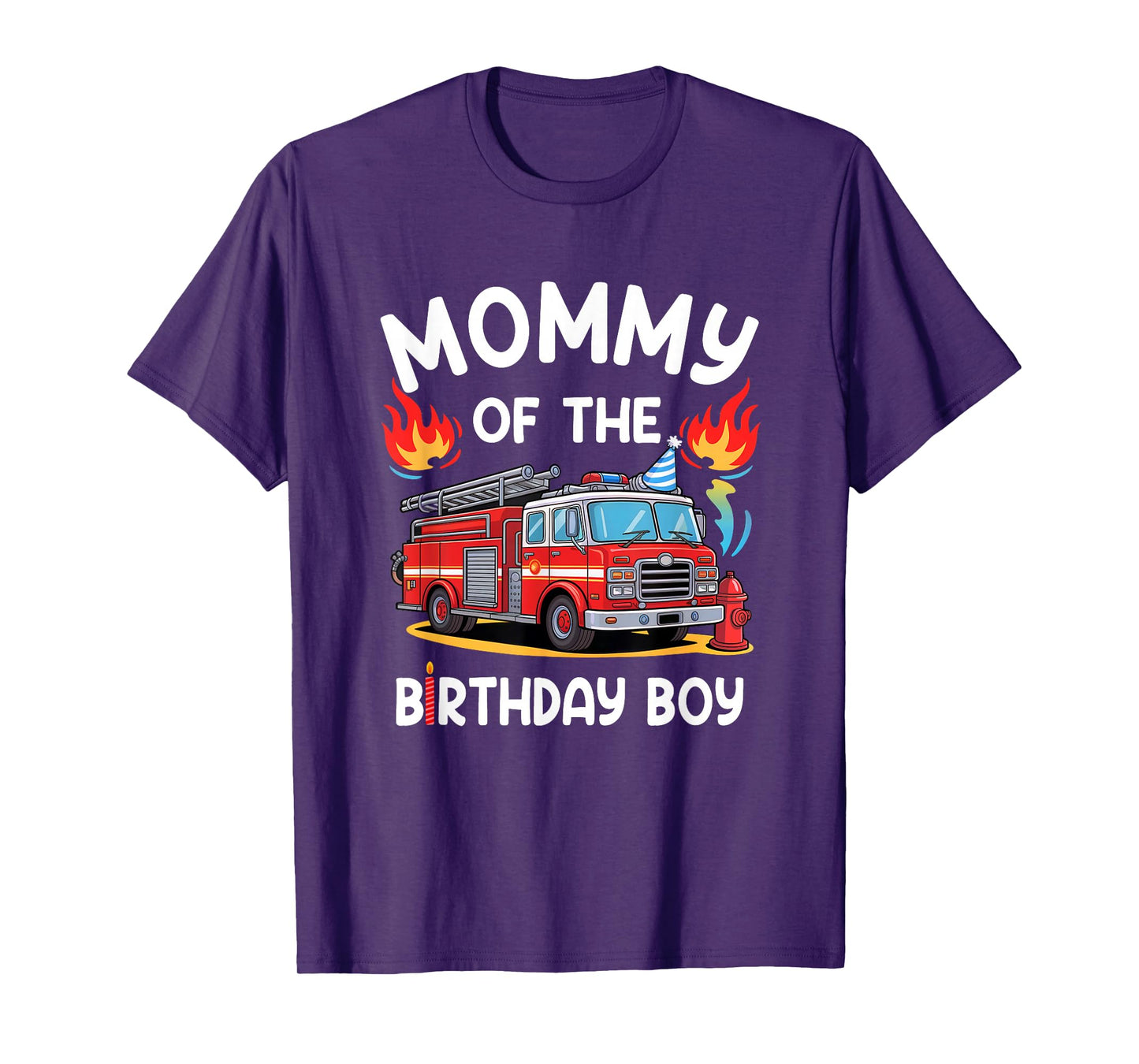 Mommy Of The Birthday Boy Fire Truck Firefighter 1St Party T-Shirt