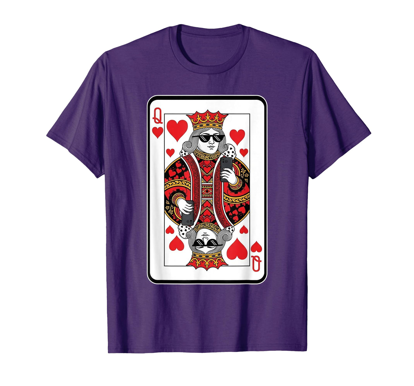 Classic Black Queen of Hearts Playing Card Poker Queen T-Shirt