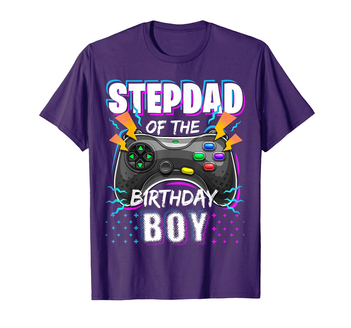 Stepdad of the Birthday Boy Matching Family Video Game Party T-Shirt