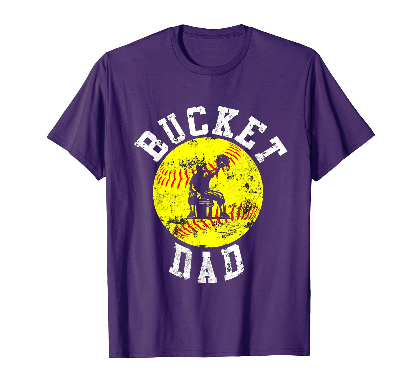 Bucket Dad Softball Dad Baseball Funny Father's Coach T-Shirt