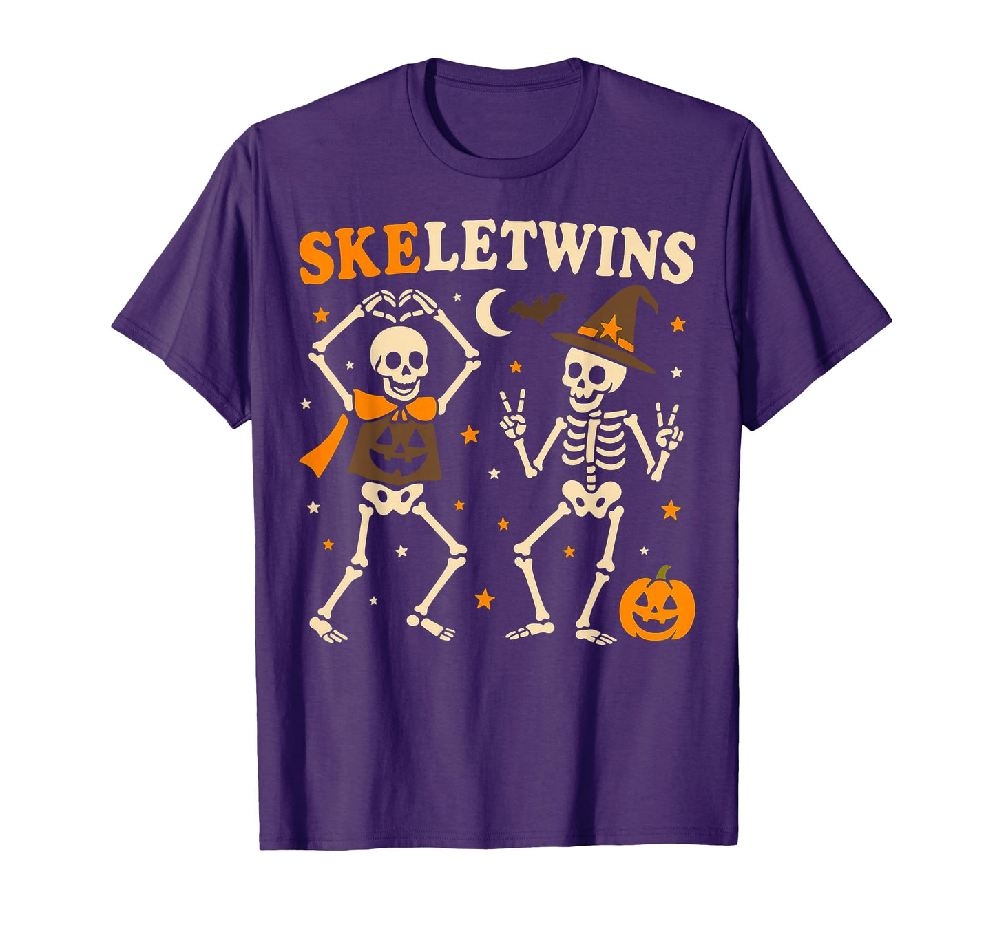 Twins Halloween Matching Skeletwins Funny Dancing Skeletons T-Shirt