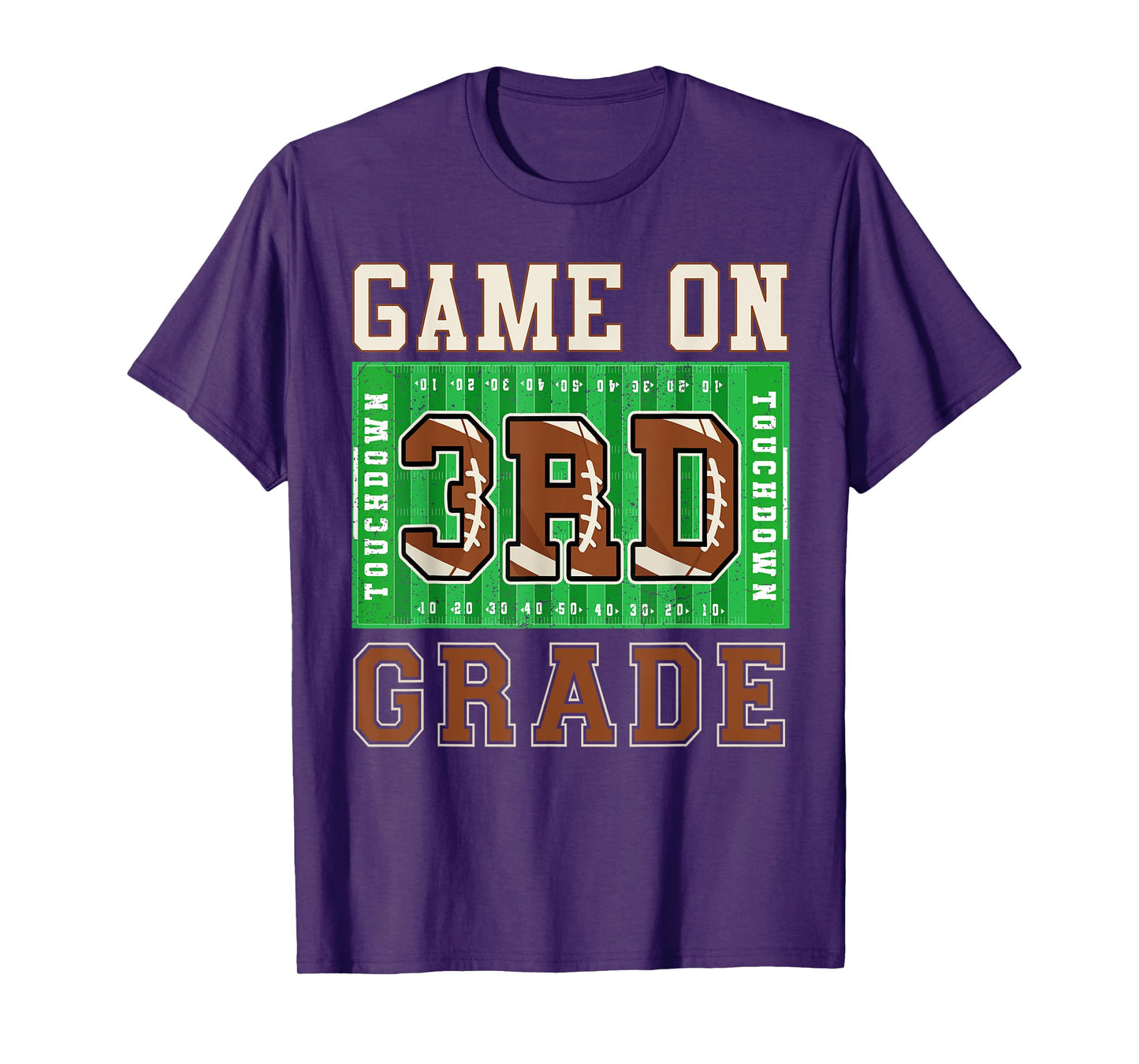 3rd Grade Boys Football Back to School Game On Third Grade T-Shirt