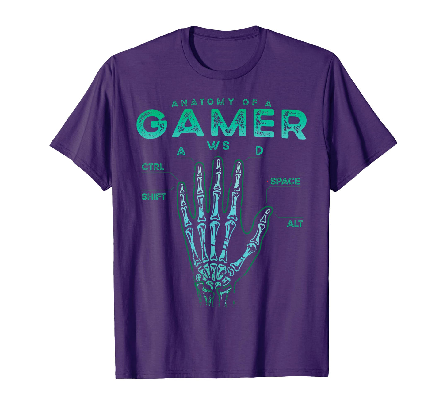 Gamer Anatomy Shirt Skeleton Hand Gaming Video Game T-Shirt