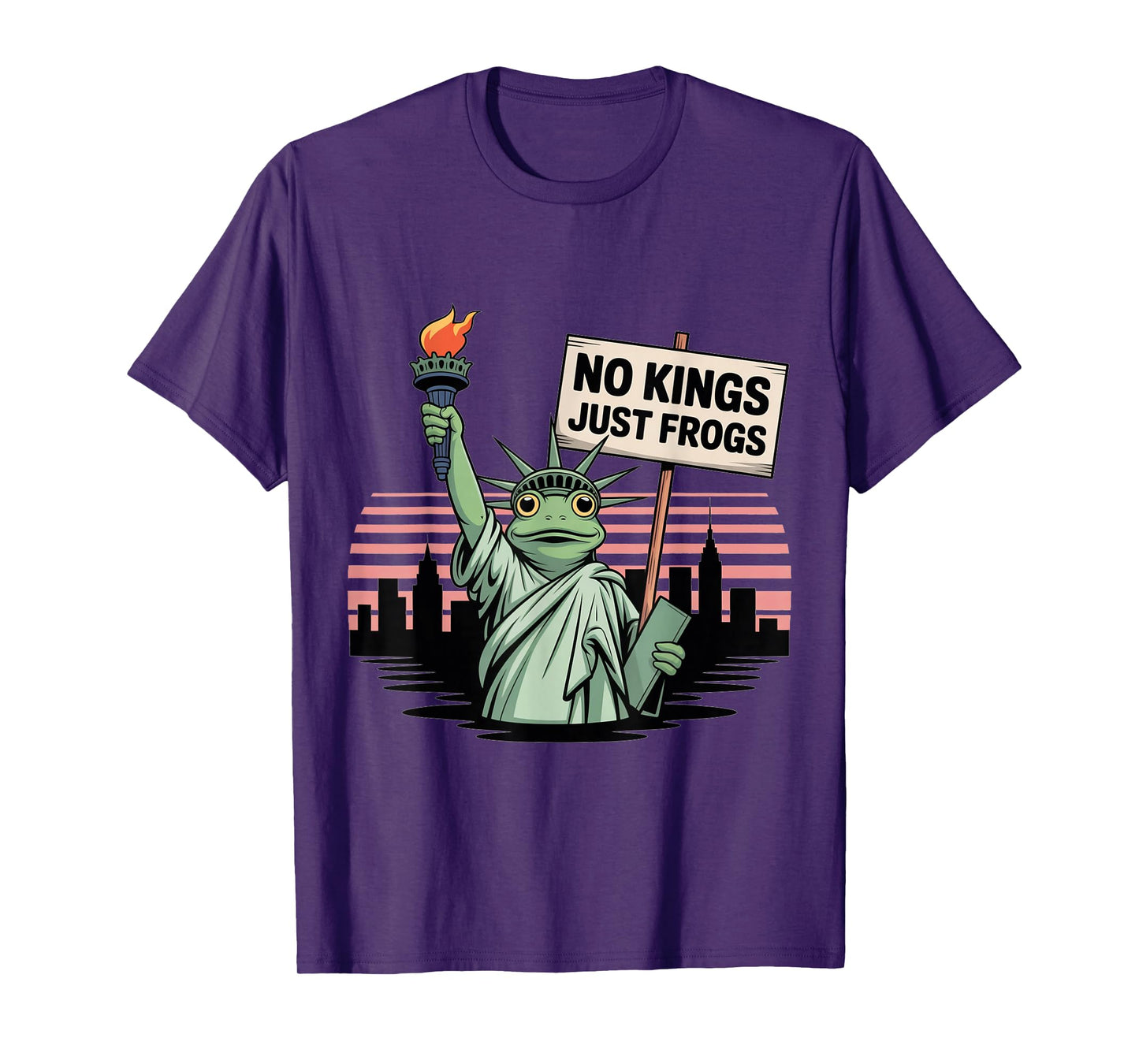 No Kings Just Frogs Statue of Liberty Frog Protest Freedom T-Shirt