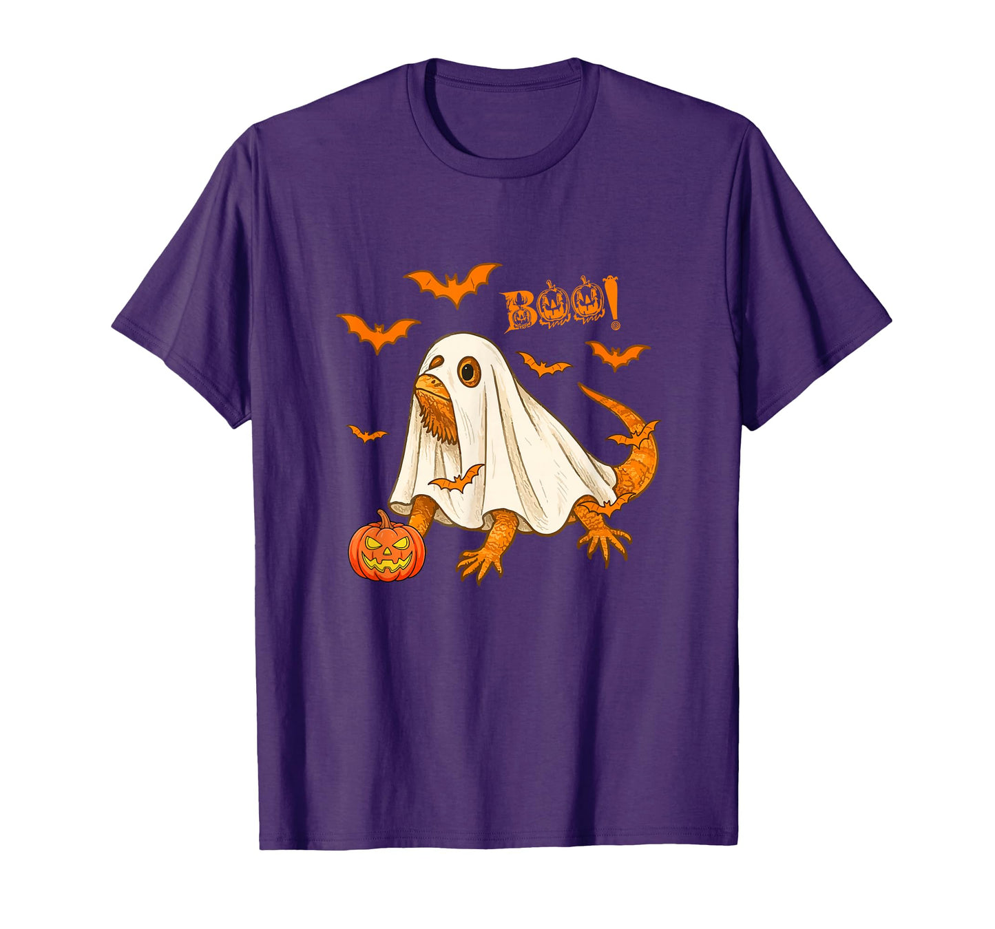 Boo Halloween Bearded Dragon Cosplay Ghost Cute Animal Lover T-Shirt