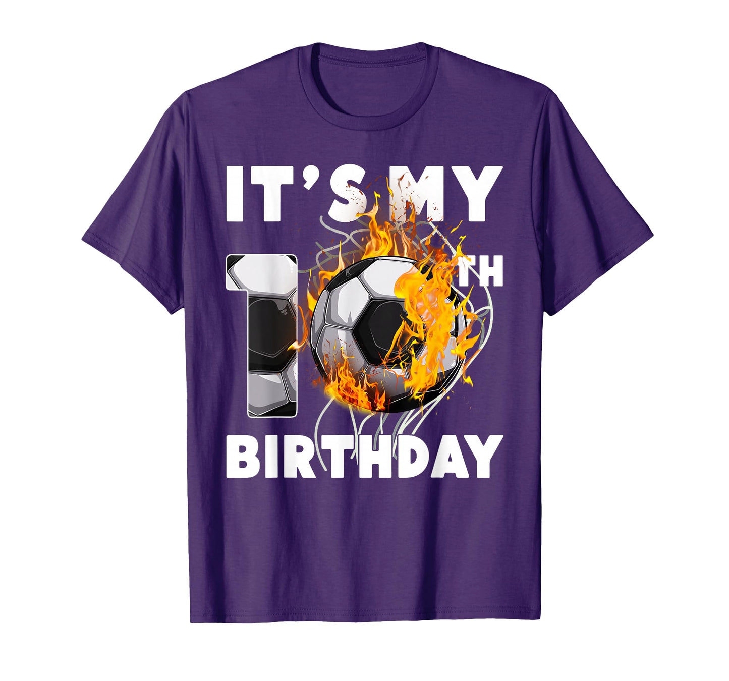 Funny It's My 10th Birthday 10 Years Old Soccer Ball Boys T-Shirt