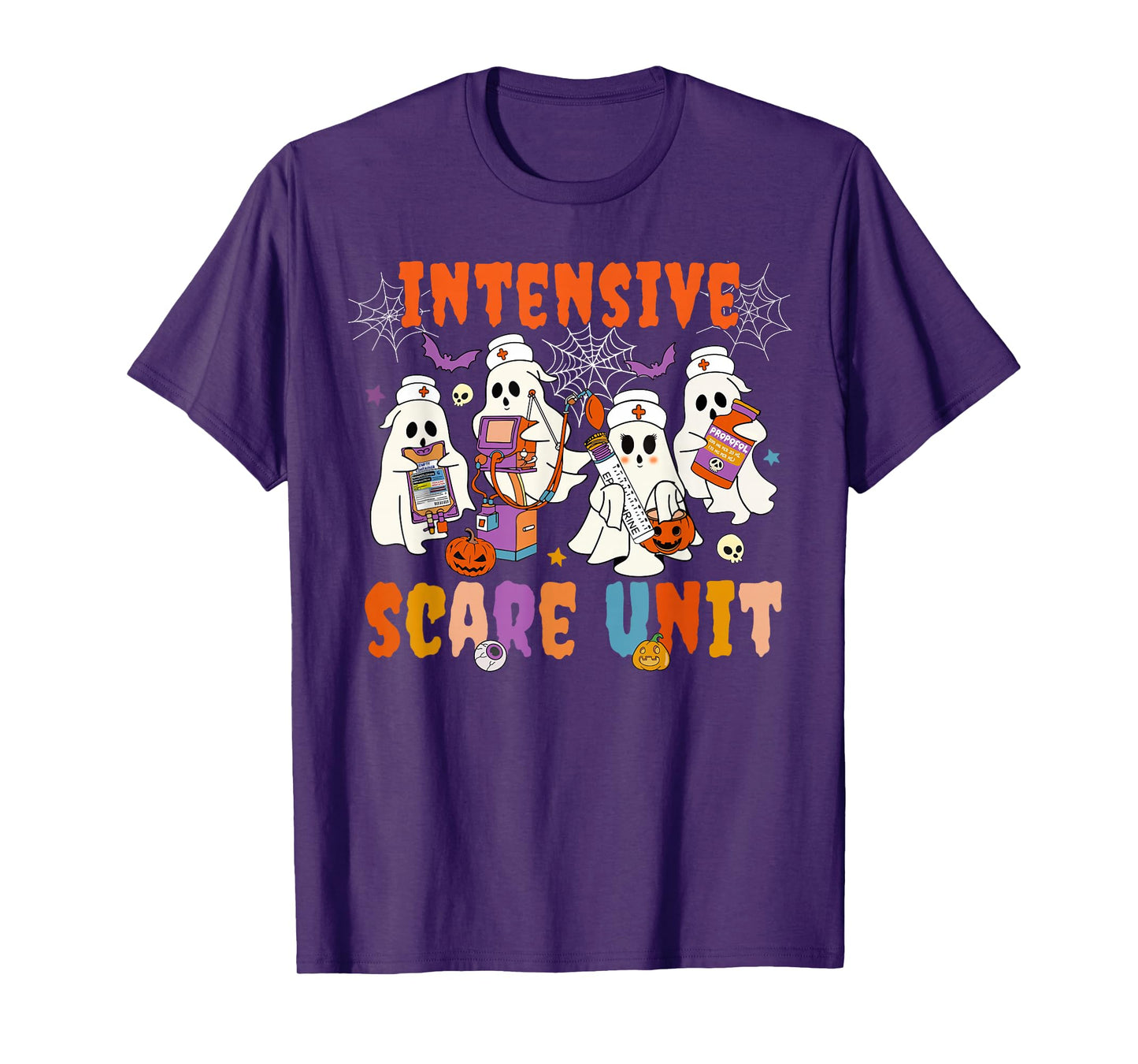 Intensive Care Scare Unit Halloween Ghost Nurse ICU Nursing T-Shirt