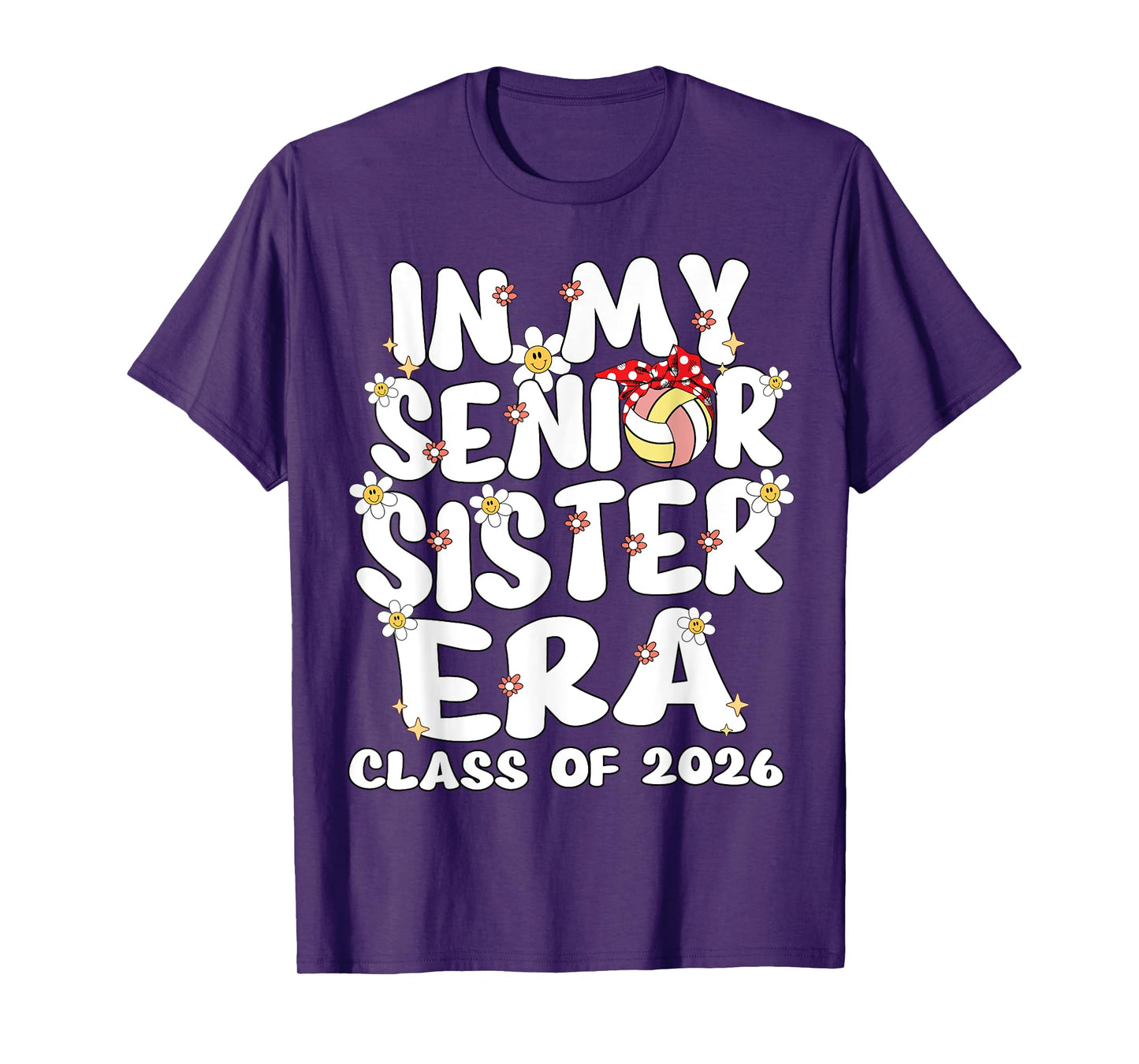 In My Senior Sister Era Groovy Volleyball Senior Sister 2026 T-Shirt
