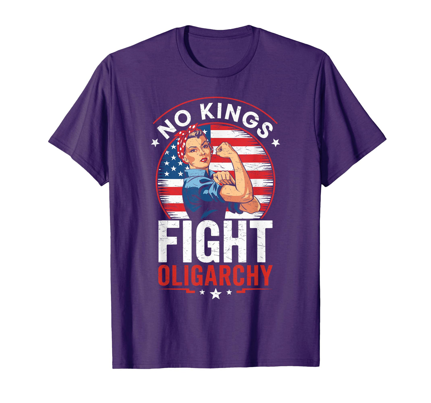 Fight Oligarchy Protest Sign Democracy No Kings In America T-Shirt