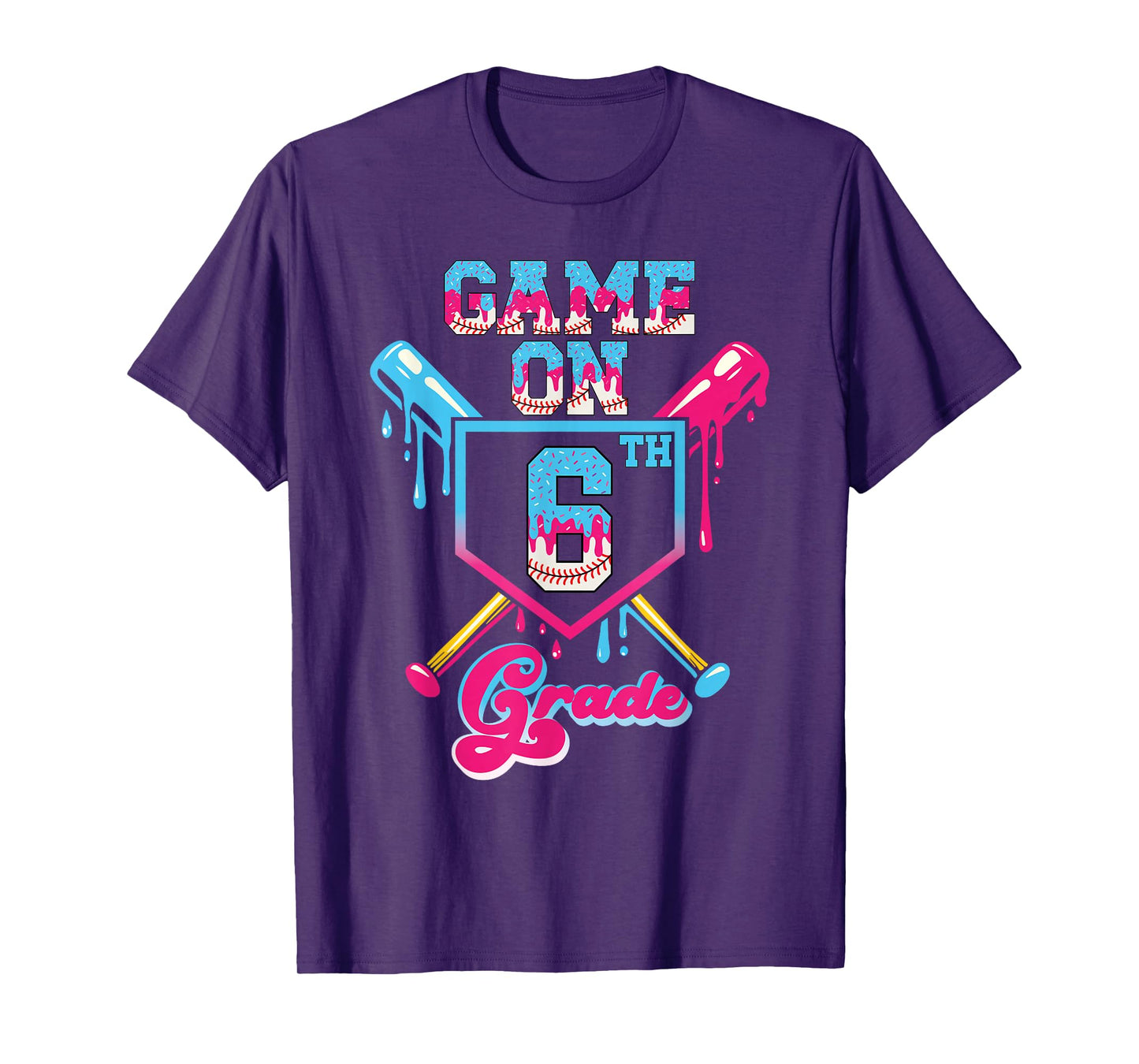 Back to School Game On Sixth Grade Baseball First Day Boys T-Shirt