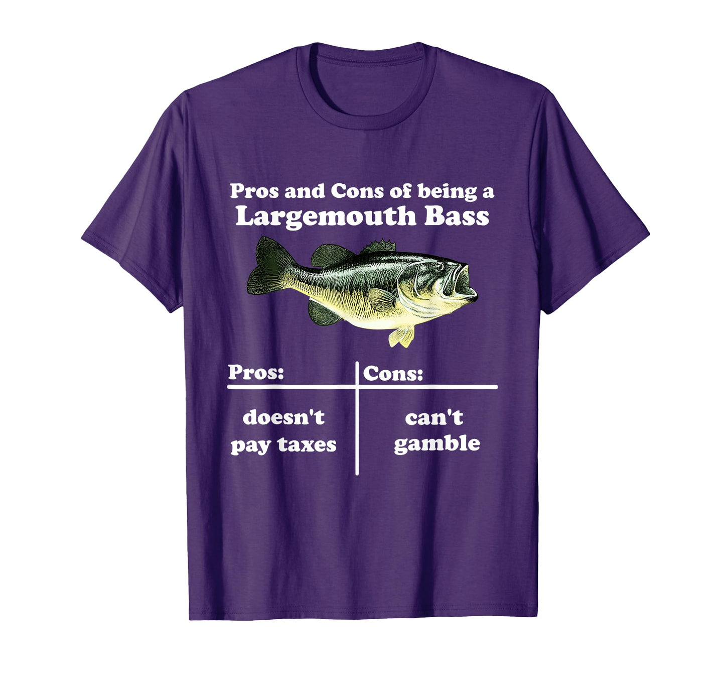 Pros And Cons Of Being A Largemouth Bass Pros Cons Quote T-Shirt