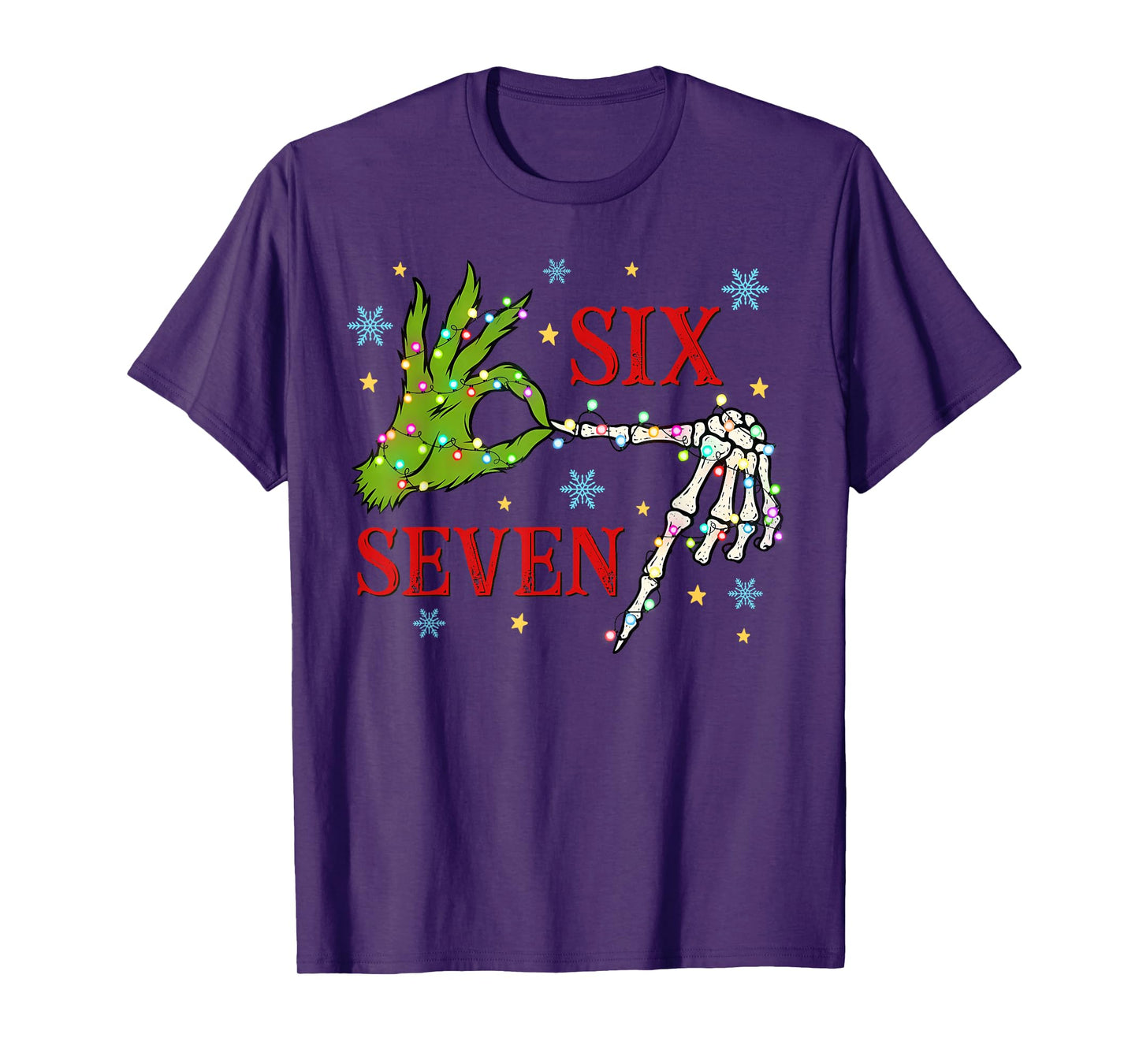 Six Seven 6 7 Gen Z Alpha Meme Slang Merry Christmas Holiday T-Shirt