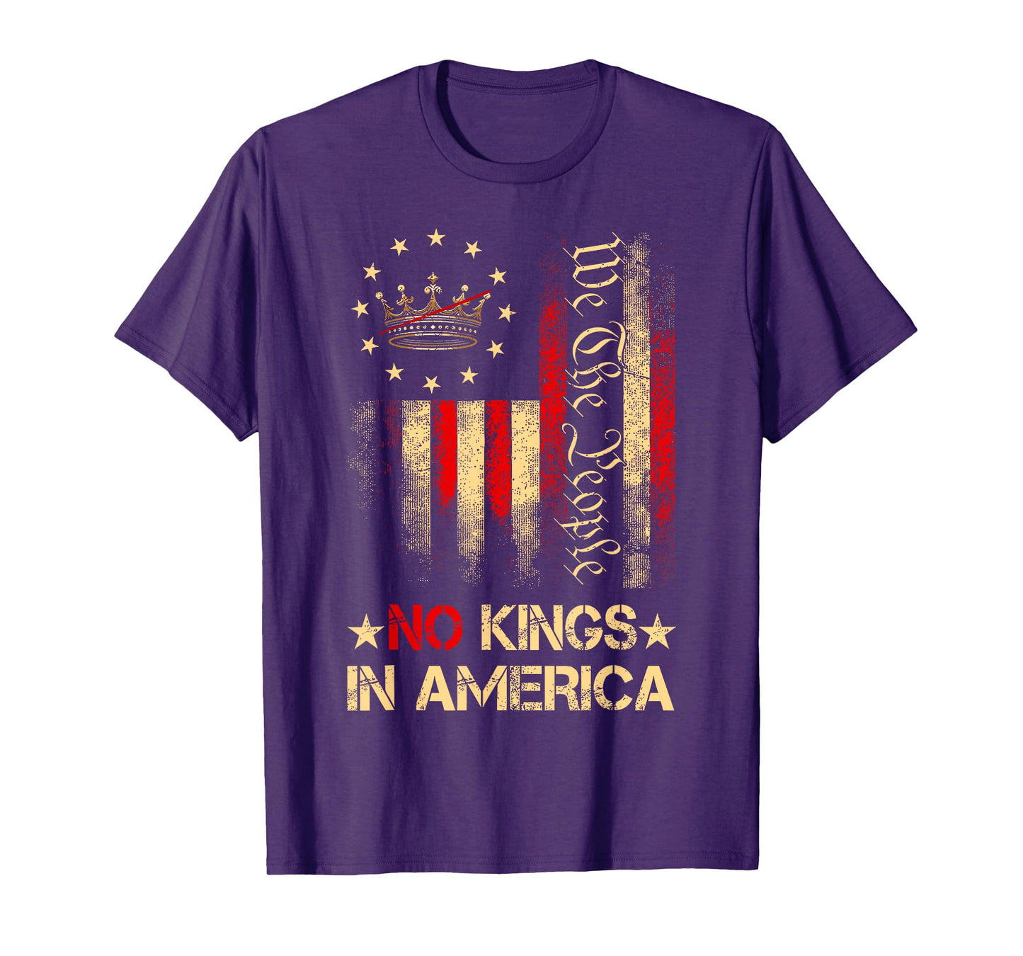 We The People No Kings in America Vintage American Flag T-Shirt
