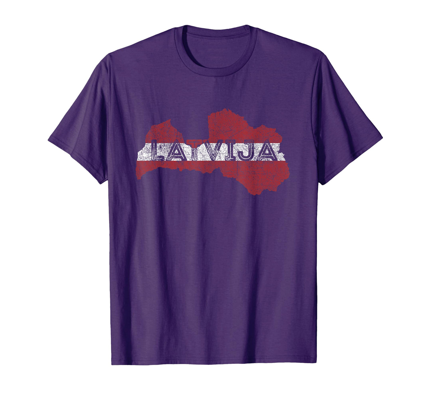Latvian Map and Flag Souvenir - Distressed Latvija T-Shirt