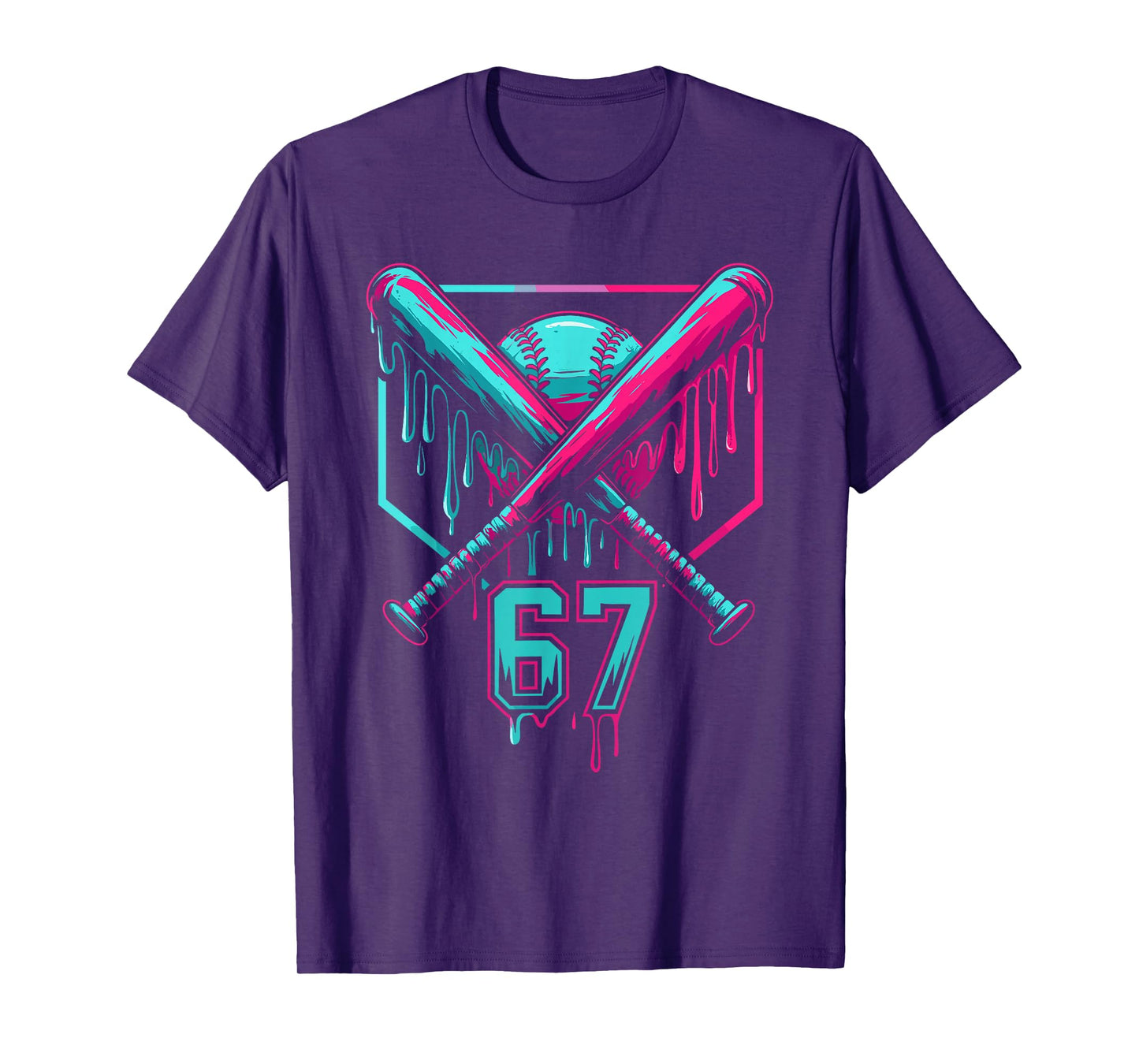 67 Baseball Drip Six Seven Gen Alpha Funny Slag T-Shirt