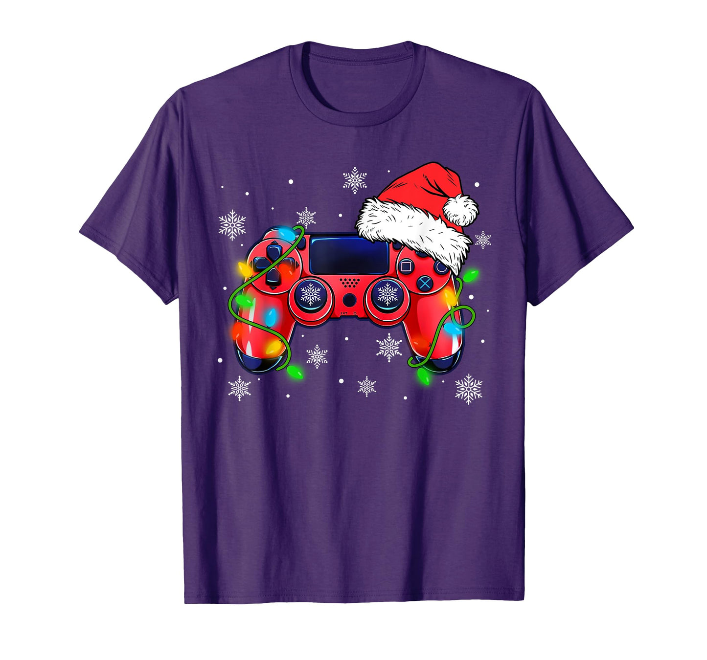 Video Game Controller Christmas Santa Hat Gamer Boys T-Shirt
