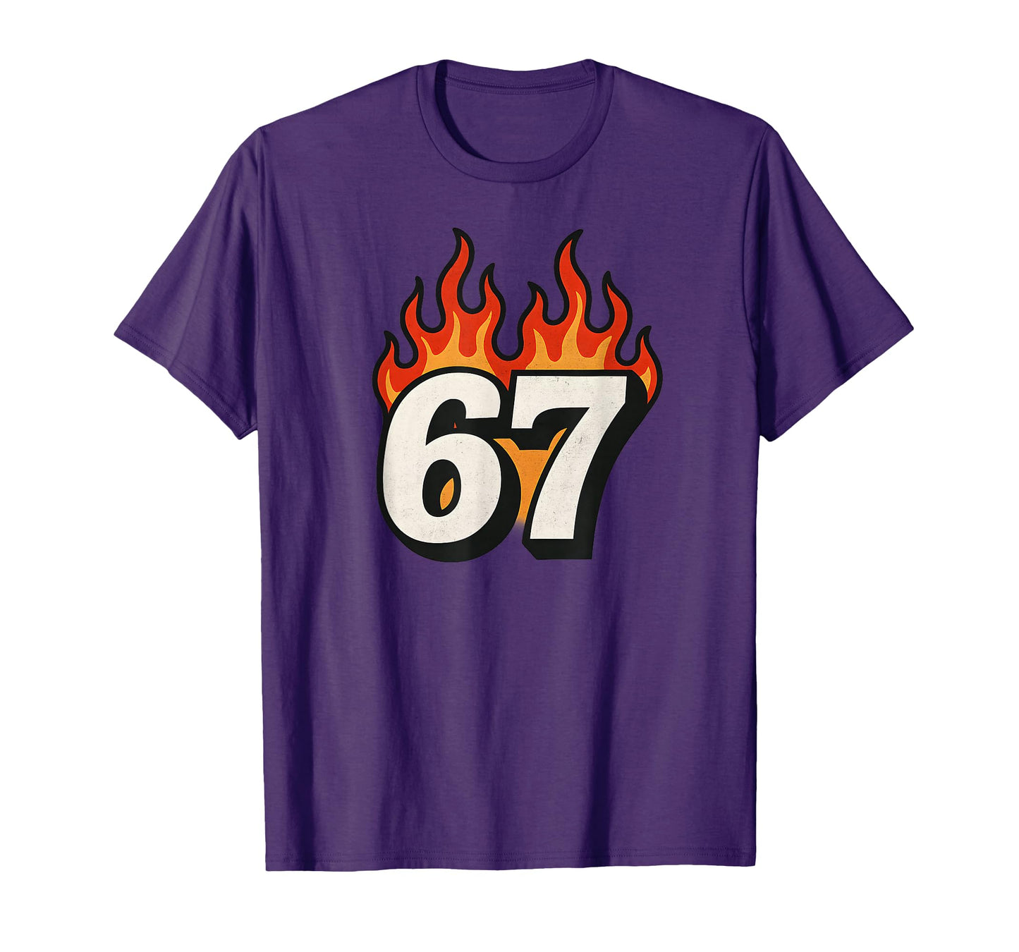 67 Meme 6 7 Numbers Fire Six Seven Flames Funny Boys Kids T-Shirt