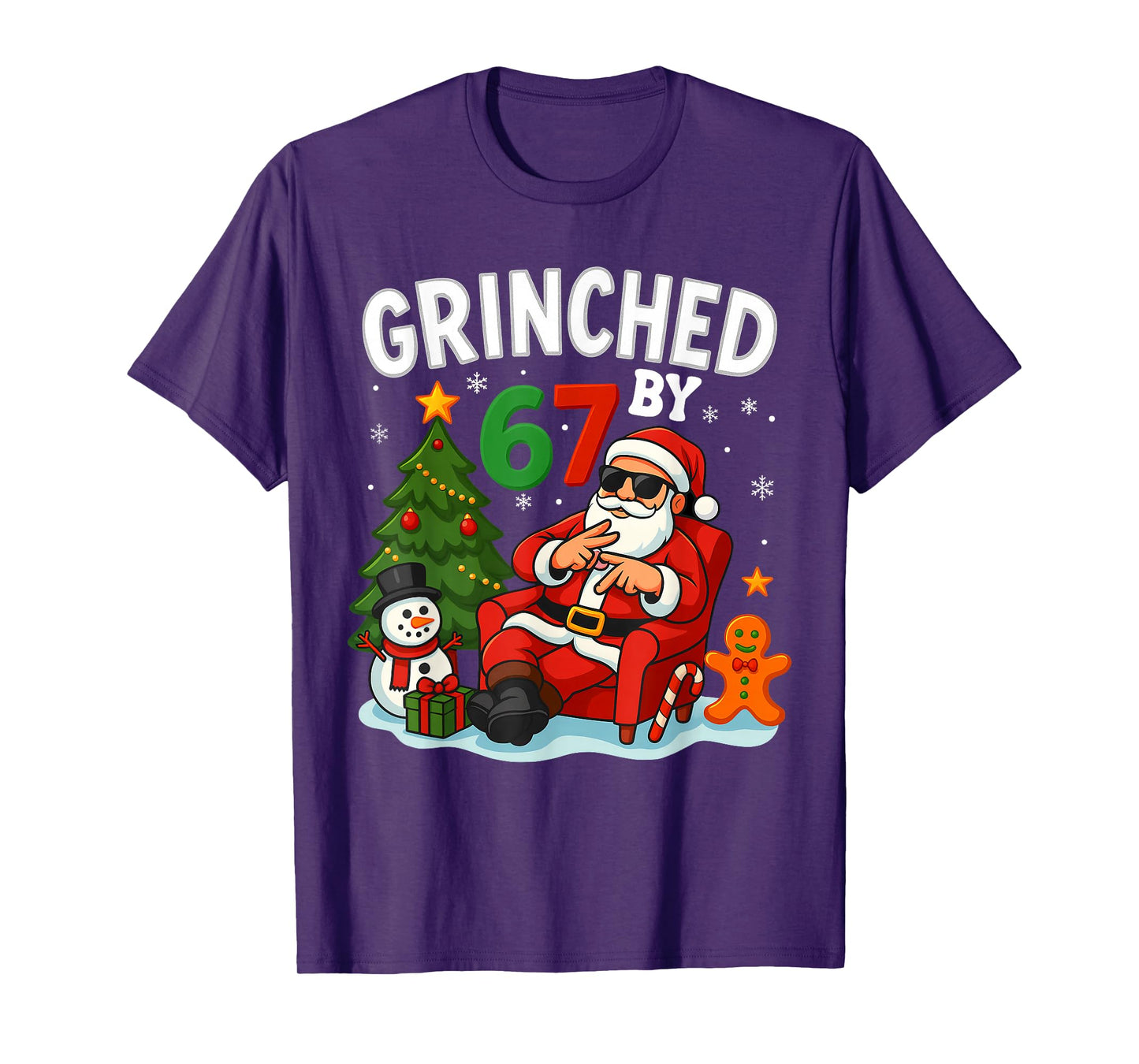 67 Six Seven Meme Christmas Grinched by 6-7 Gen Alpha Slang T-Shirt