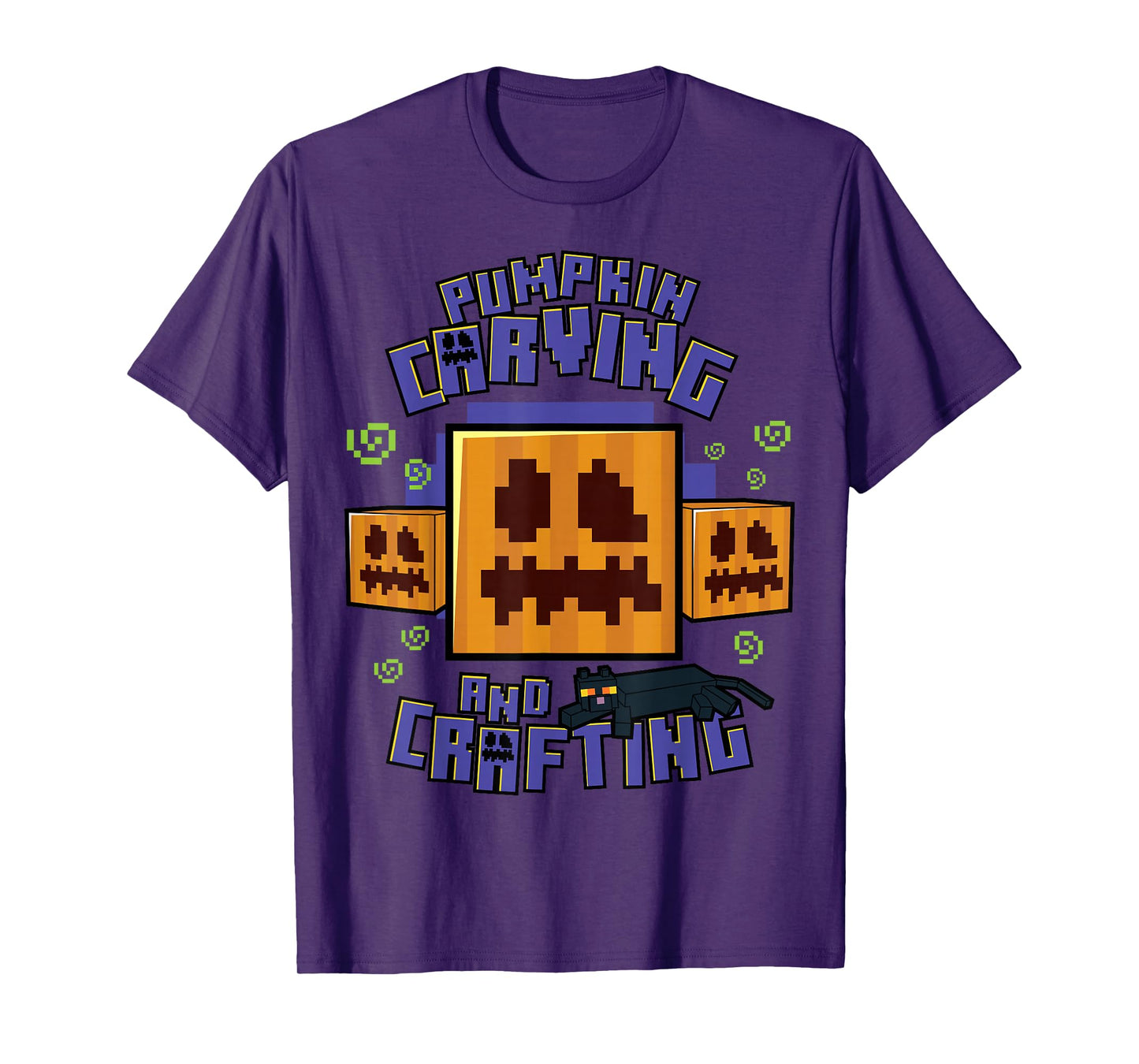 Minecraft Pumpkin Carving And Crafting Halloween T-Shirt