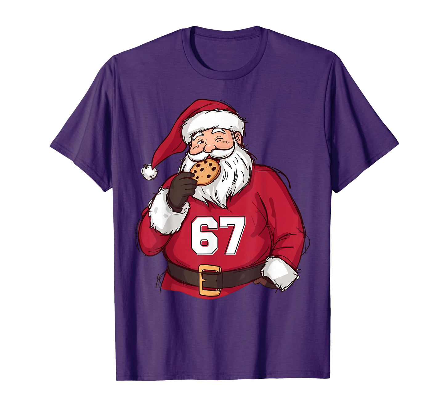 Funny 6 7 Meme Brainrot Santa Claus for Boys Kids Christmas T-Shirt