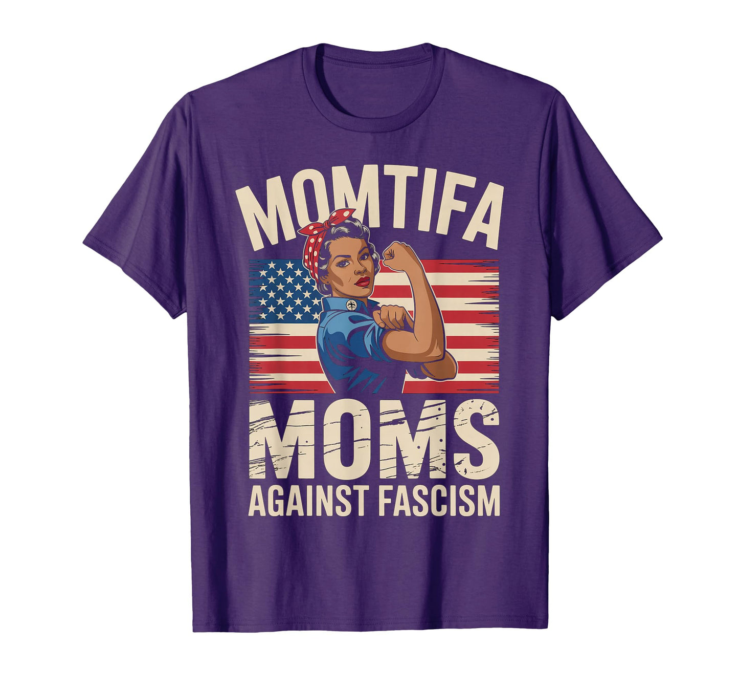 Momtifa Black Moms Against Fascism Flag Resist No Kings Mama T-Shirt