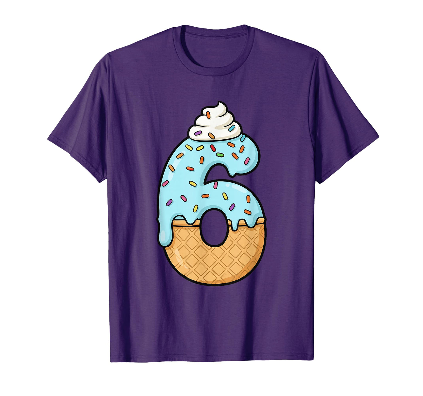 #6 Jersey Uniform Drip Teen Slang, Funny Ice Cream, 6th T-Shirt