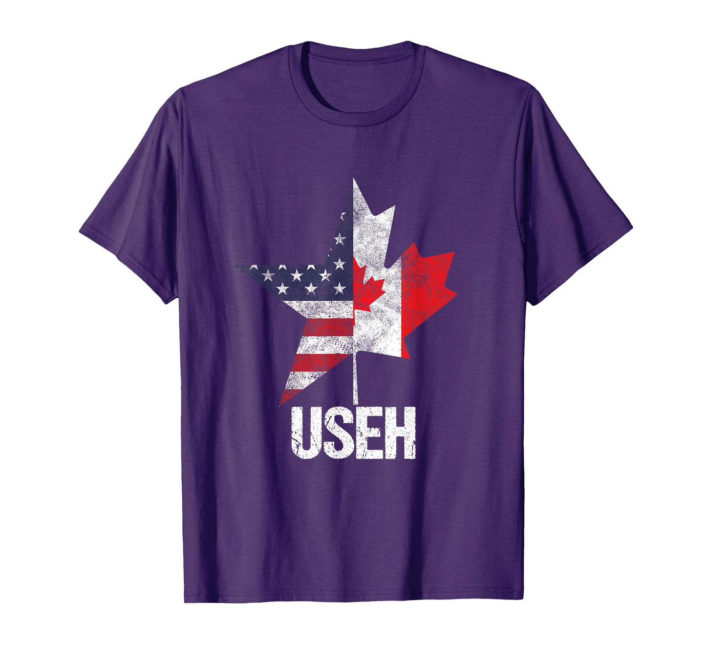 Half Canadian American USEH Canada USA Flag United States T-Shirt