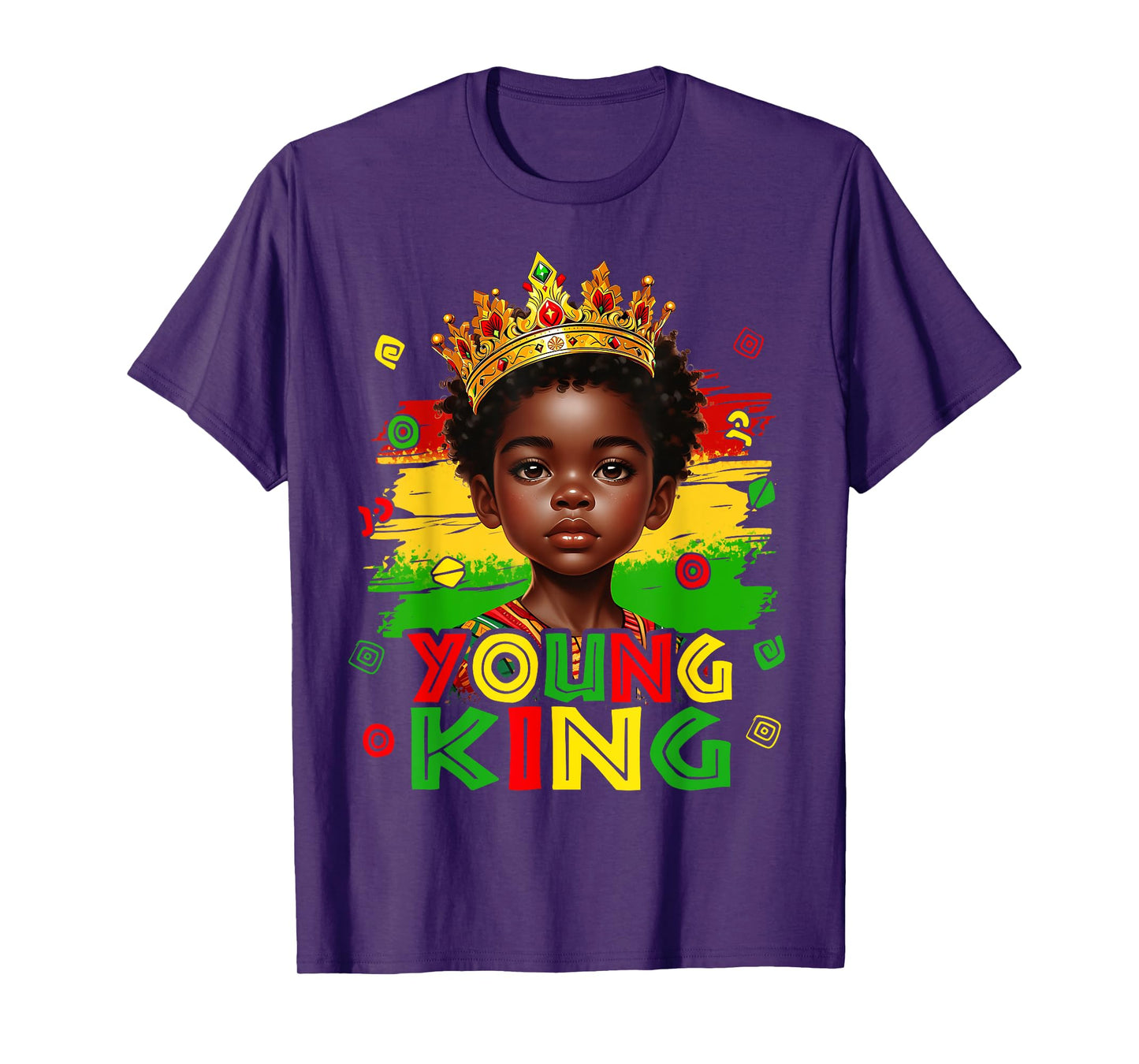 Young King Black History Month Kids Afro Boys Kids Youth T-Shirt
