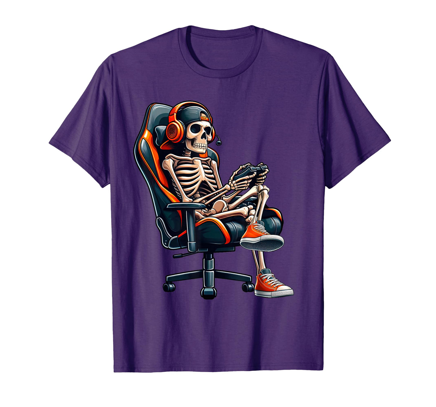 Halloween Shirts Skeleton Gamer Video Gaming Boys Men Kids T-Shirt