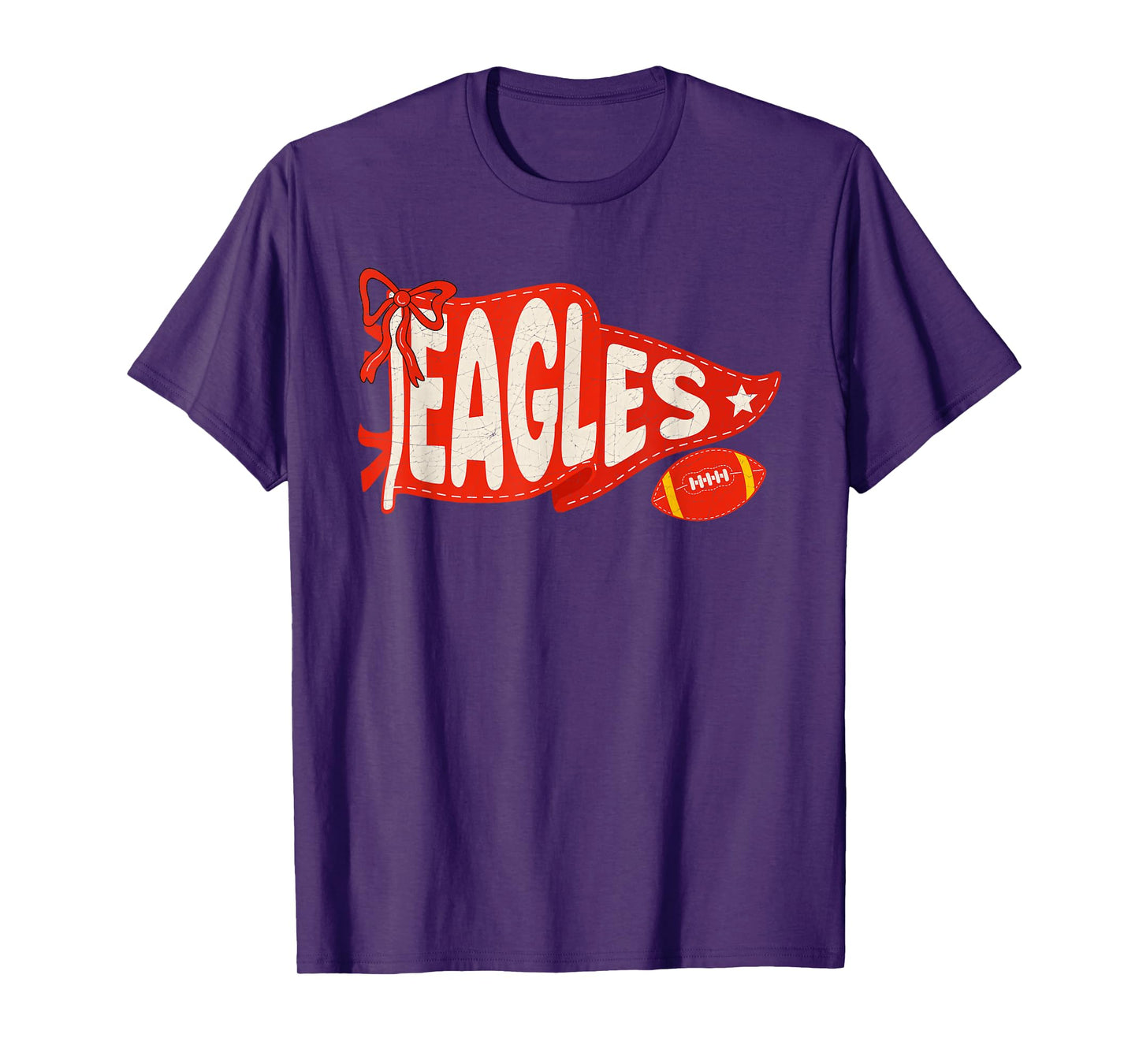 Eagles Mascot School Team Pennant Flag Game Day Football T-Shirt