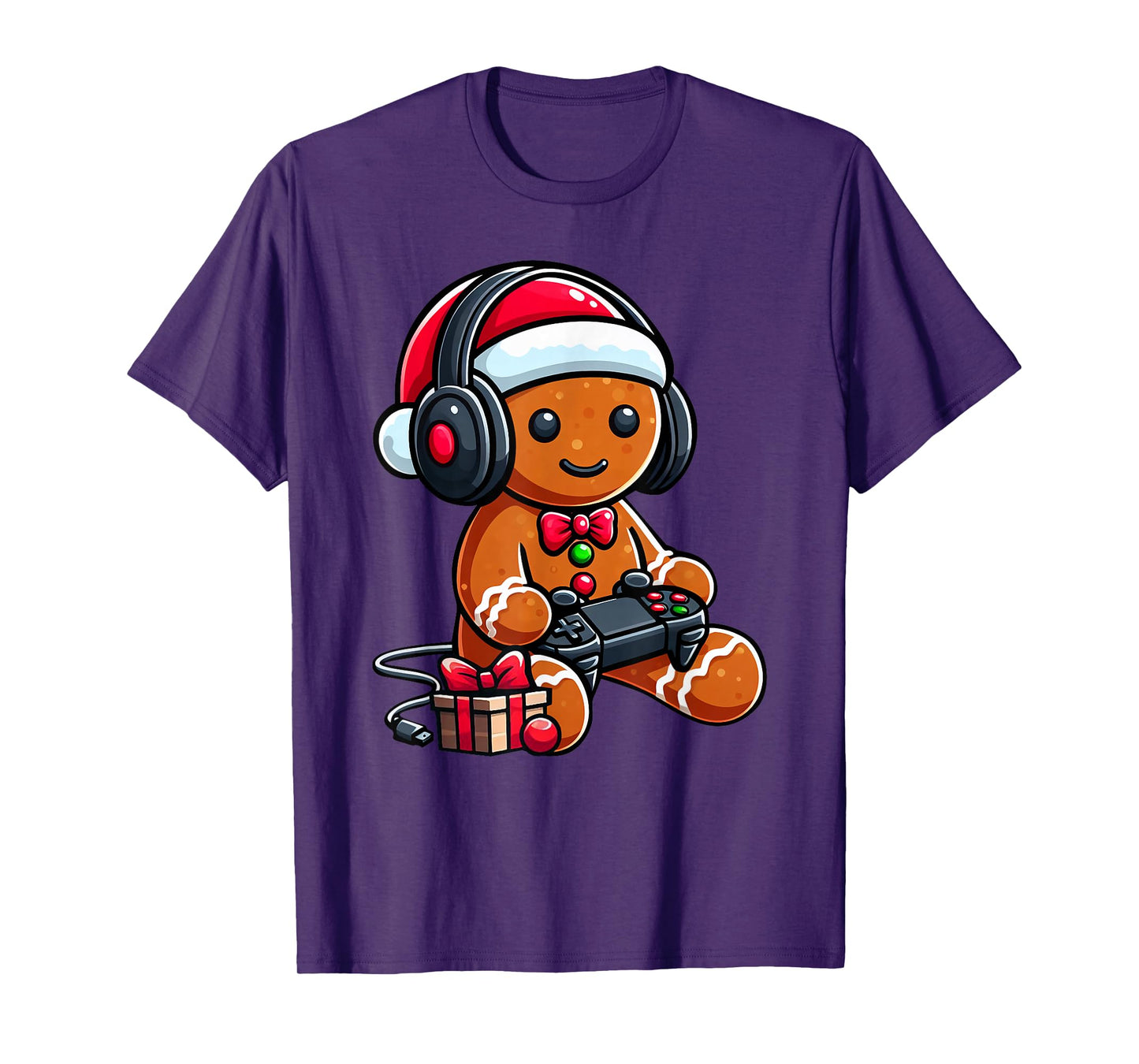 Funny Christmas Gamer Gingerbread Xmas Gaming Men Boys Kids T-Shirt