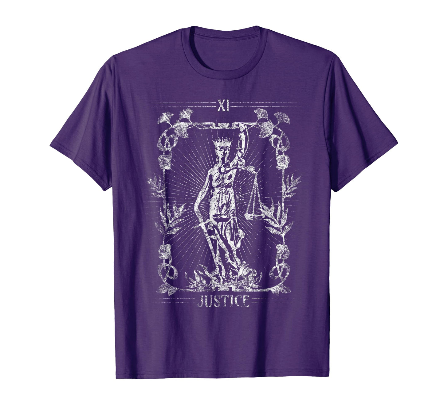 Justice Tarot Card Vintage Gothic Retro Style T-Shirt