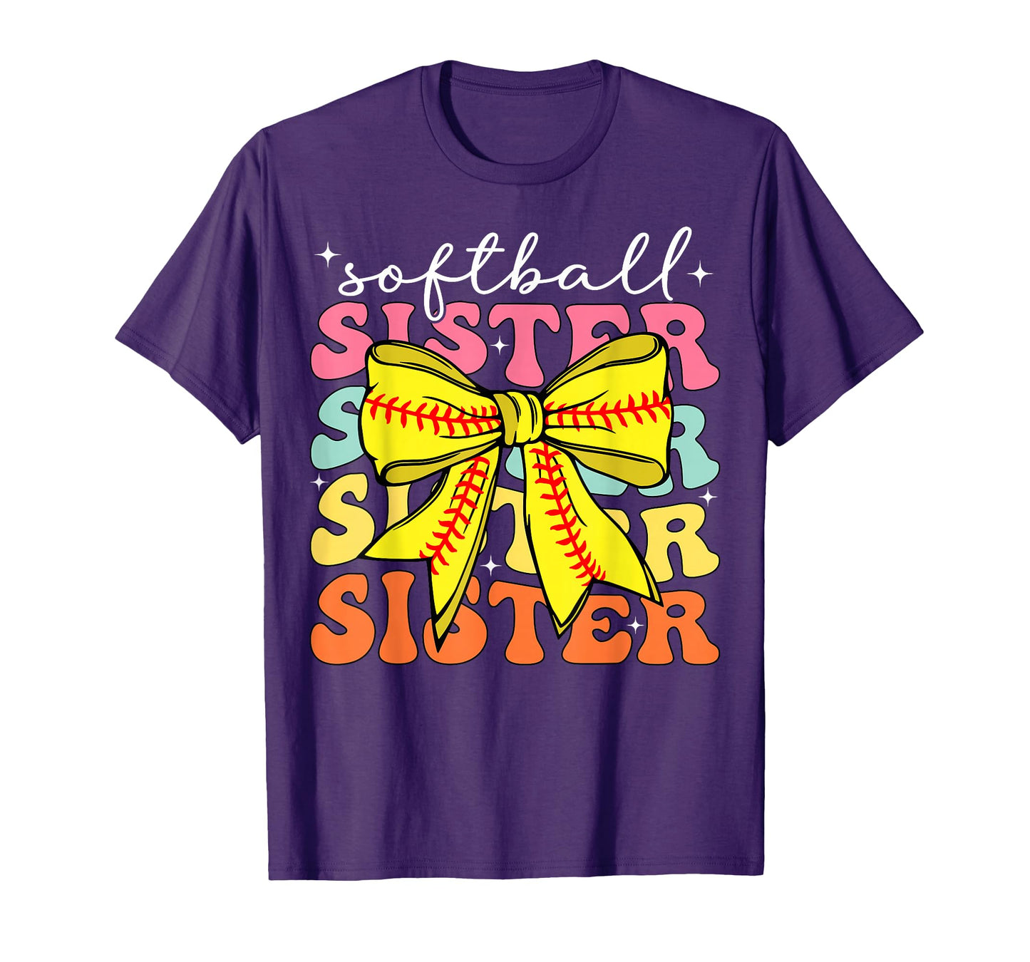 Softball Sister Coquette Bow Softball Sister Game day T-Shirt