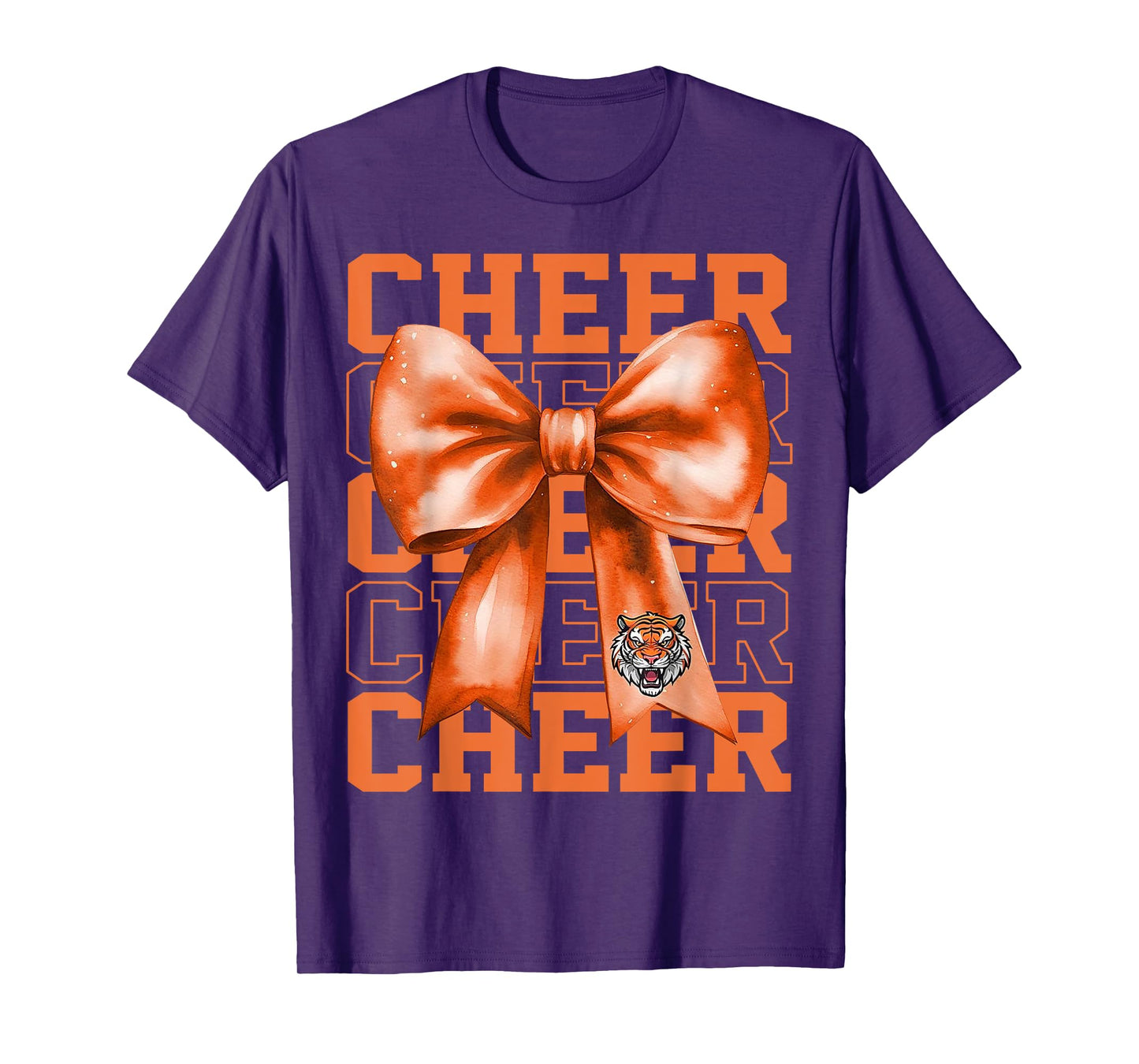 Cheer Coquette Tiger Bow Game Day Team Mascot T-Shirt